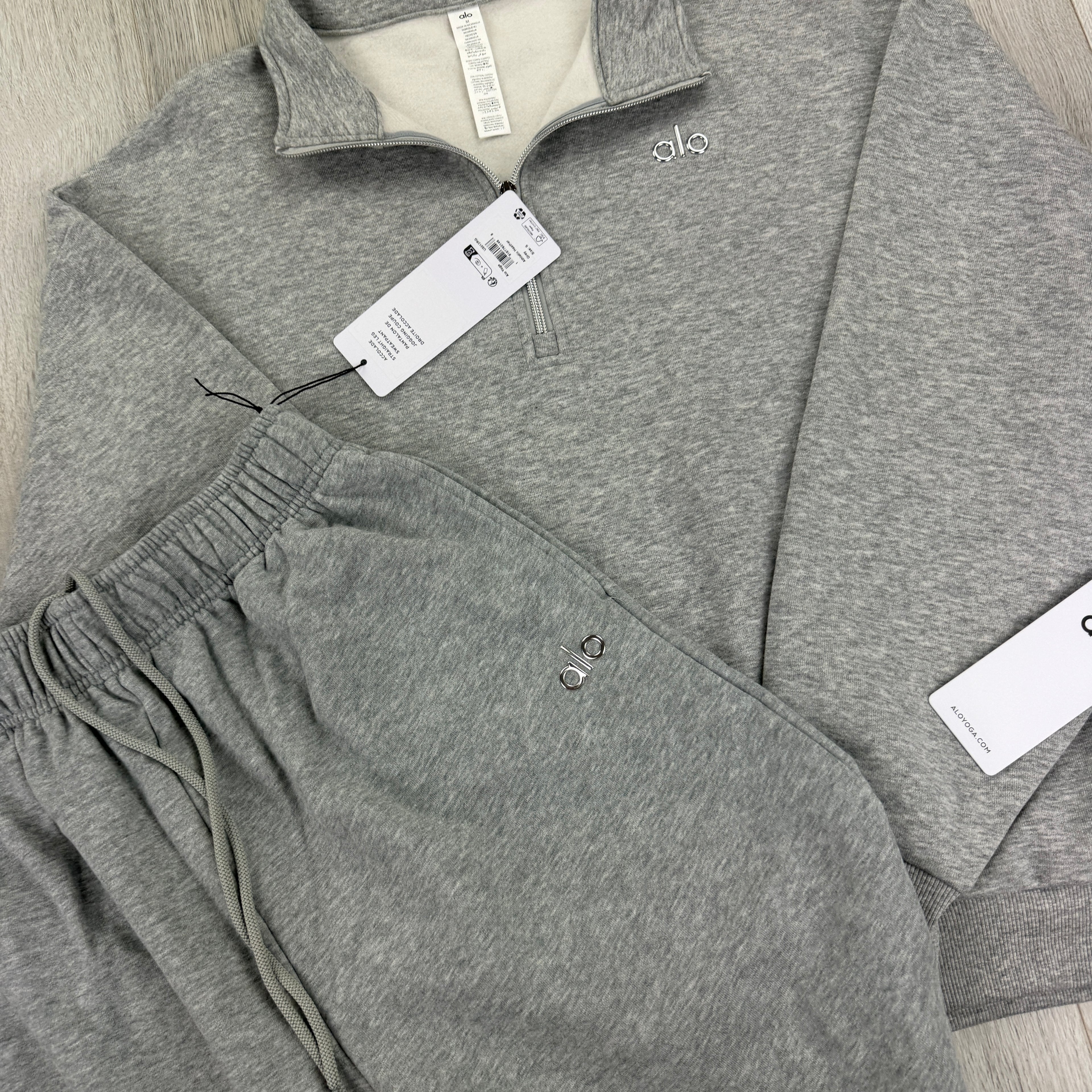 Alo Men’s Grey Full Tracksuit Relaxed Fit