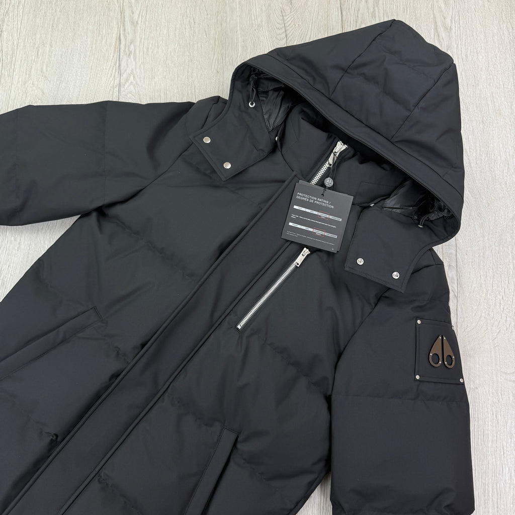 Moose Knuckles Men’s Black 3Q Shearling-Trim Jacket