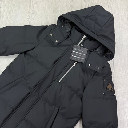 Moose Knuckles Men’s Black 3Q Shearling-Trim Jacket