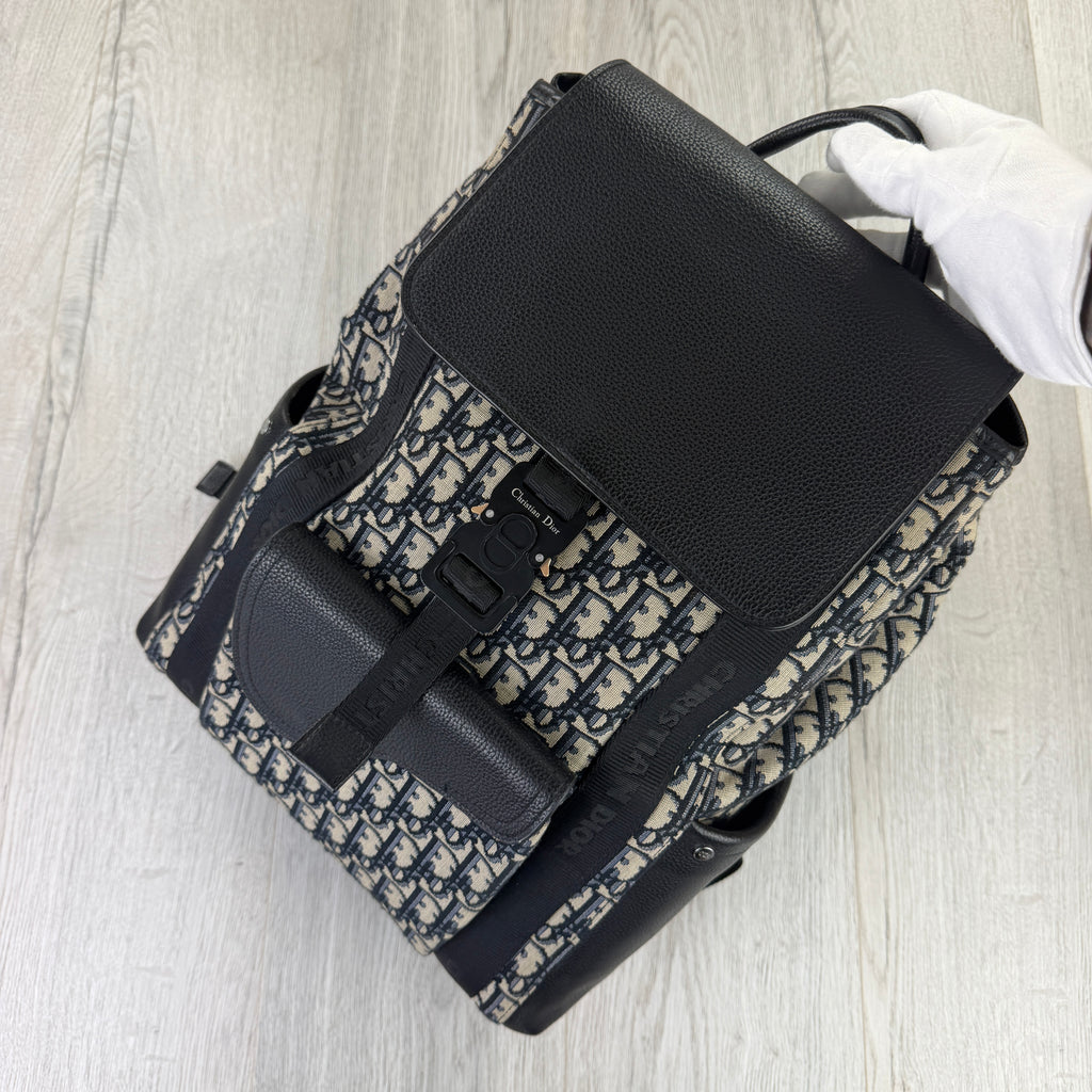 Dior Men’s Oblique Jacquard Saddle Backpack With Flap