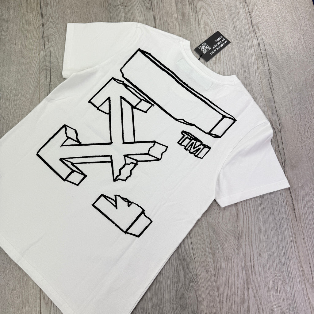 Off White Men’s ‘Mykonos’ White T-shirt - Medium
