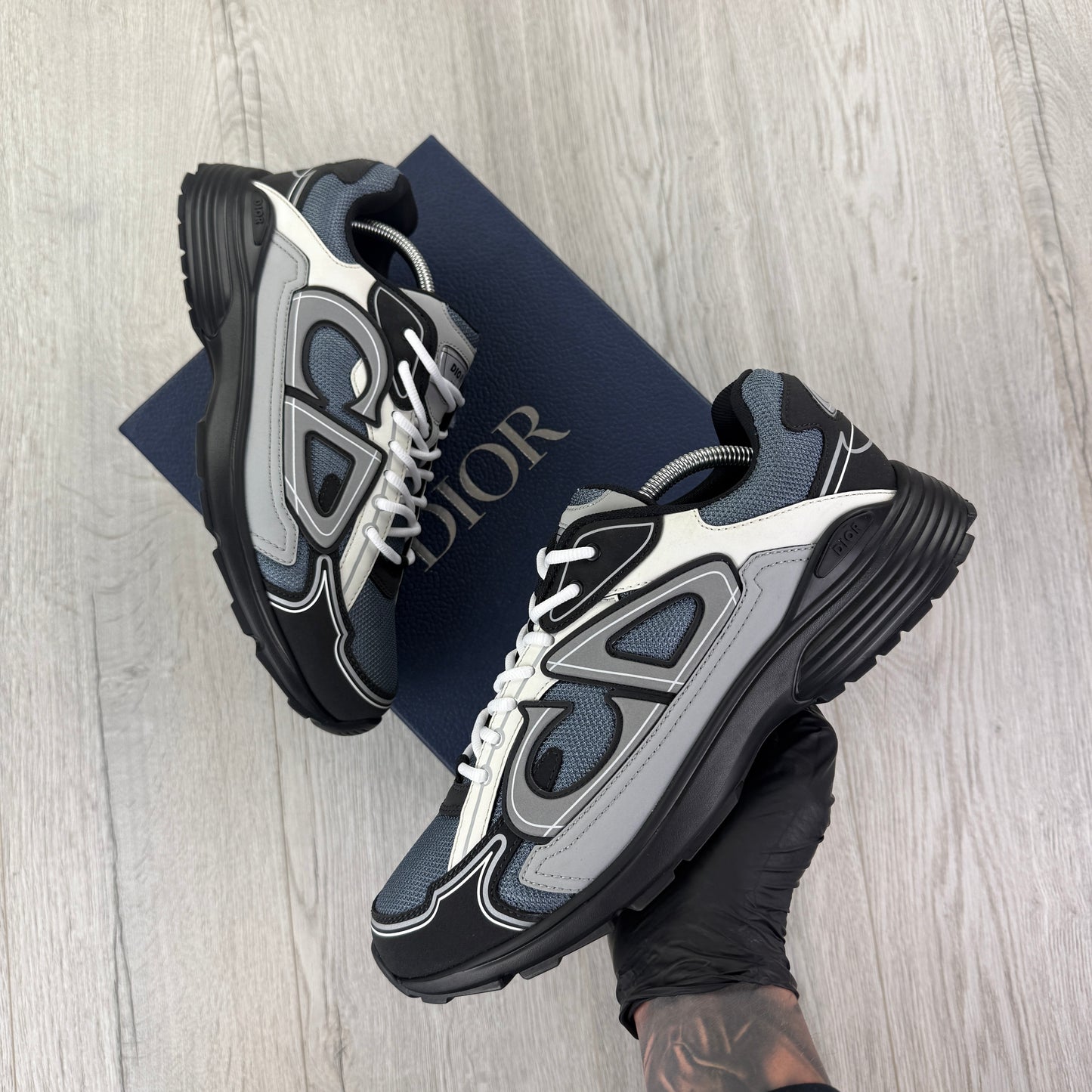 Dior B30 Men’s Blue Grey / White / Black Trainers - 45 (Fit Uk 11)