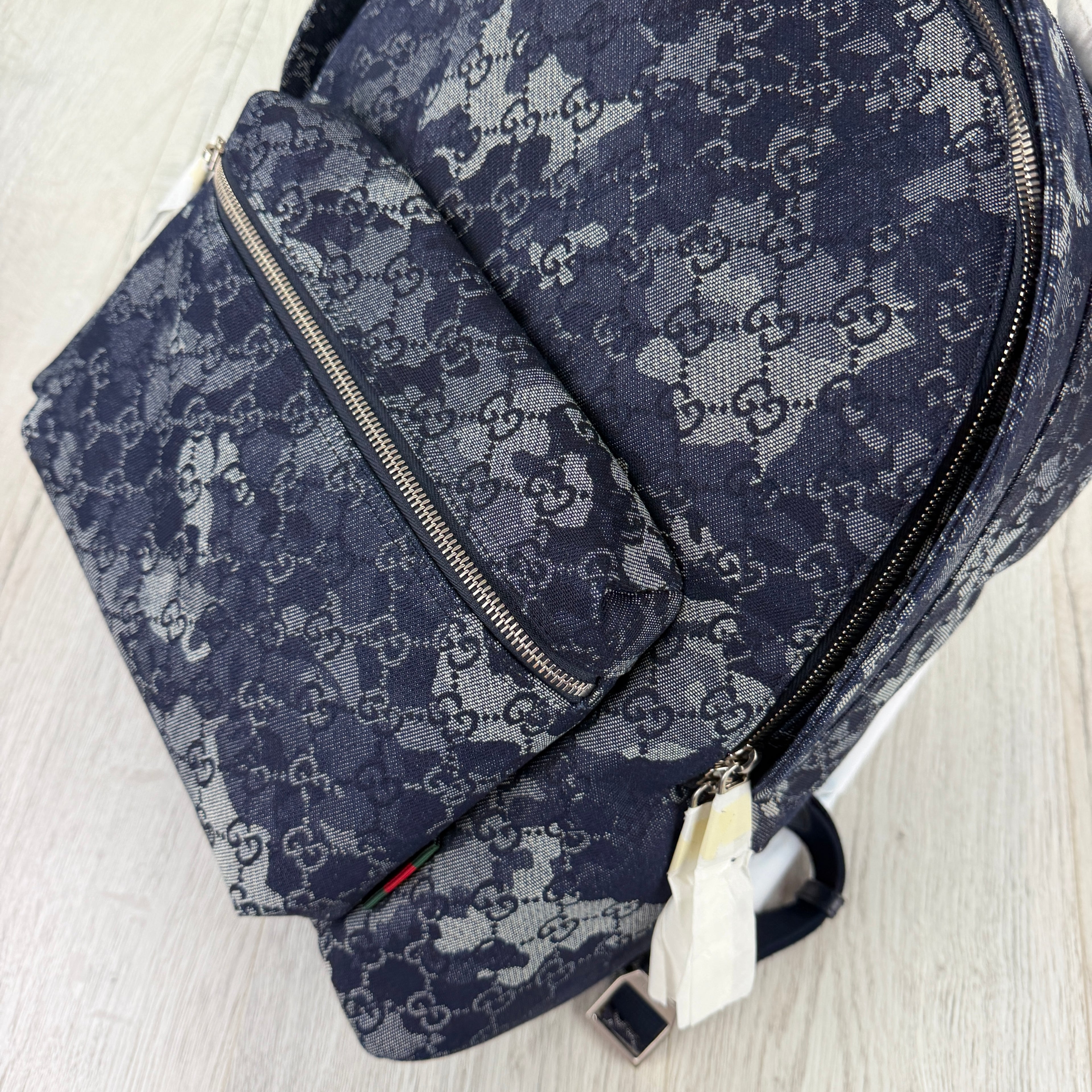 Gucci Men’s Monogram Camo Denim Jumbo GG Backpack