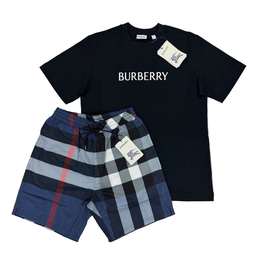 Burberry Men’s T-shirt & Navy Swim Short Set