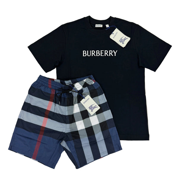 Burberry Men’s T-shirt & Navy Swim Short Set