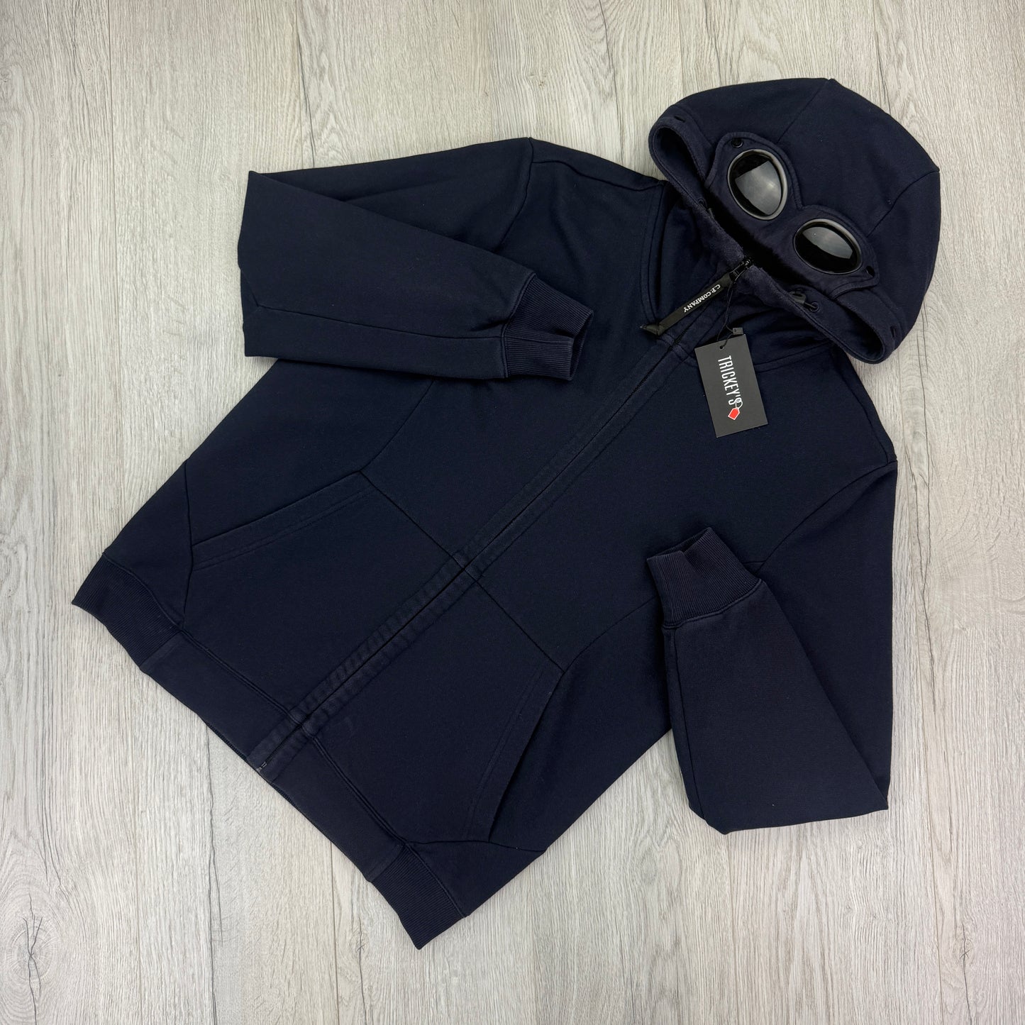 Cp Company Men’s Navy Zip-up Hoodie - Medium