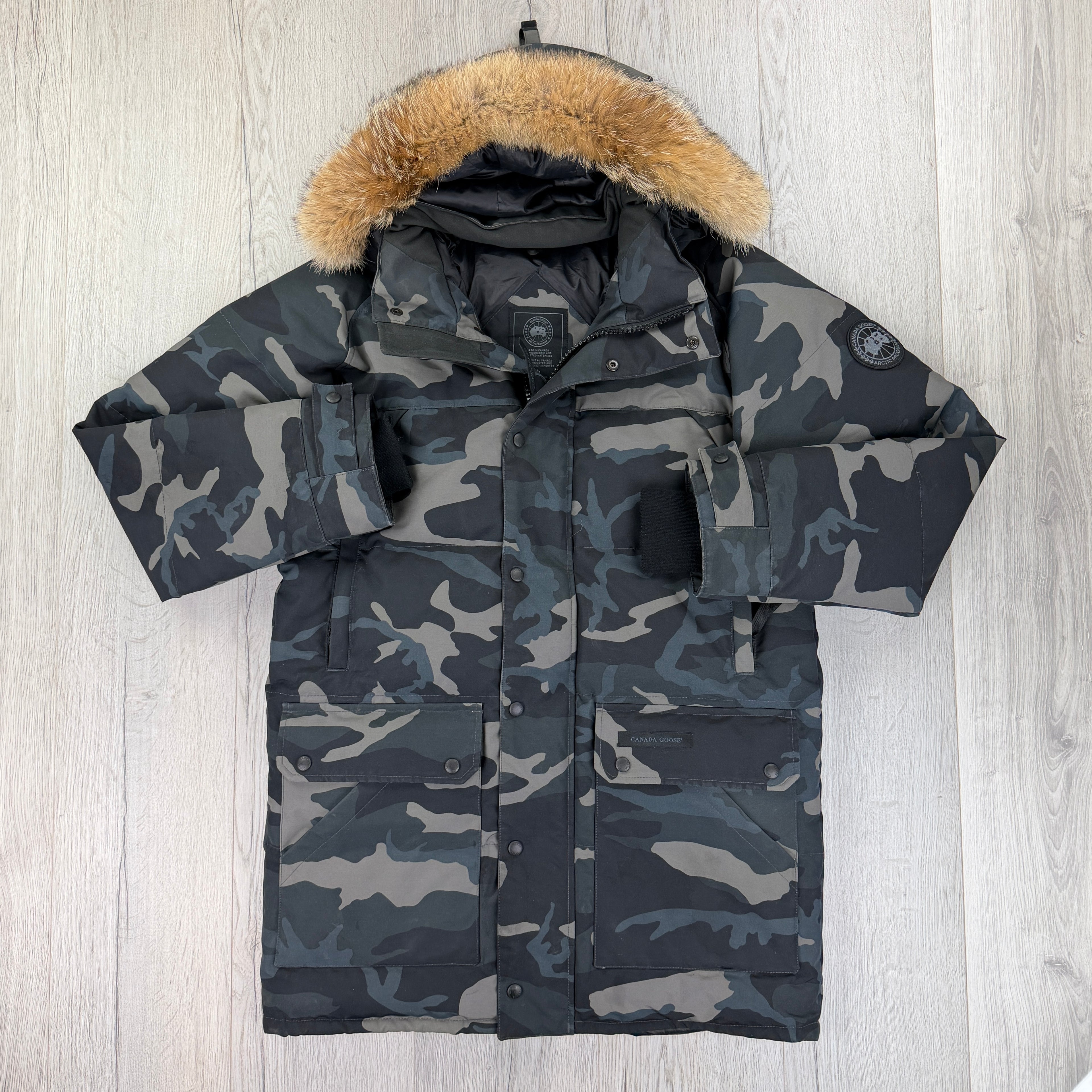 Canada Goose Men’s Black Badge Camo Emory Parker Jacket - Large