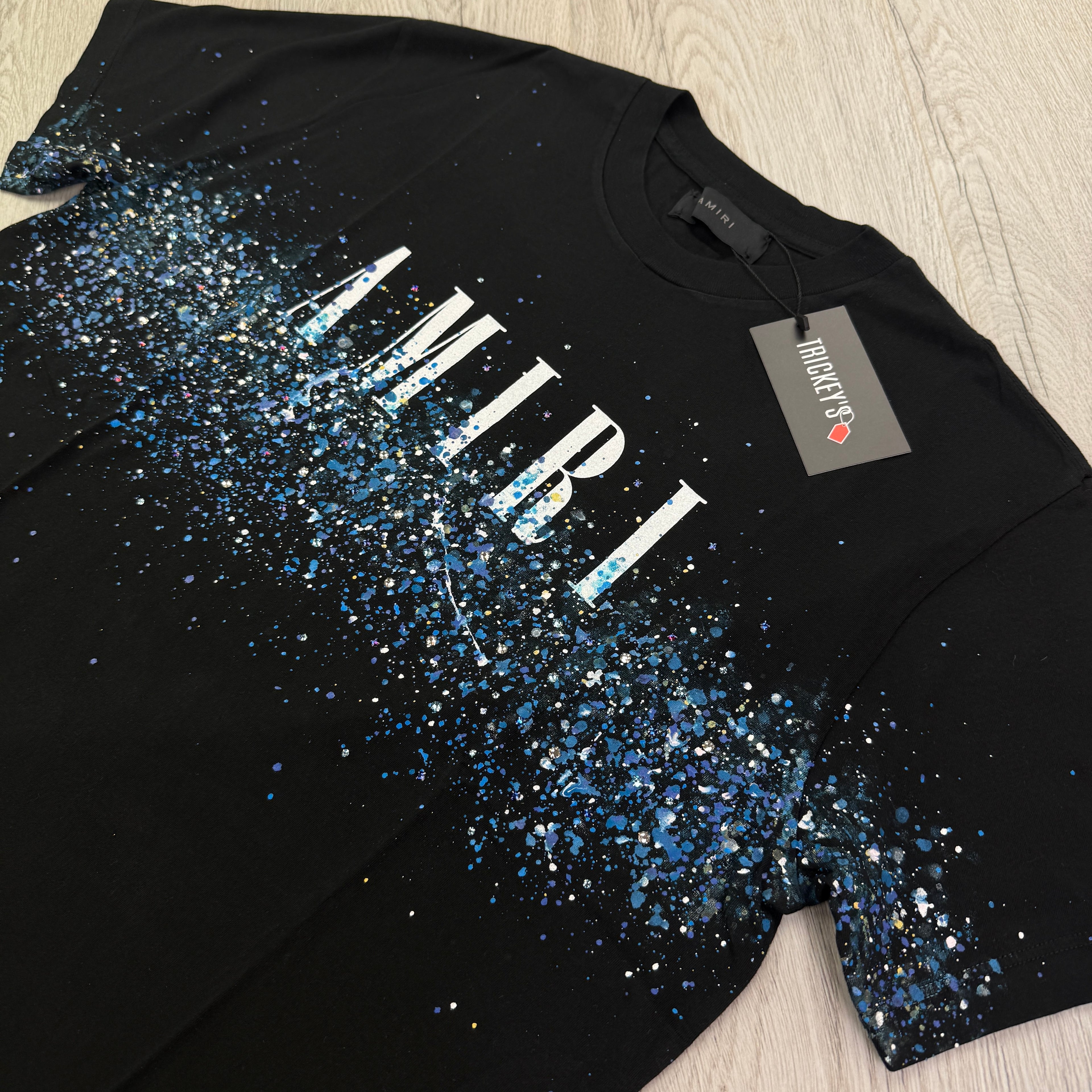 Amiri Men’s Black Crystal Core Logo Painter T-shirt
