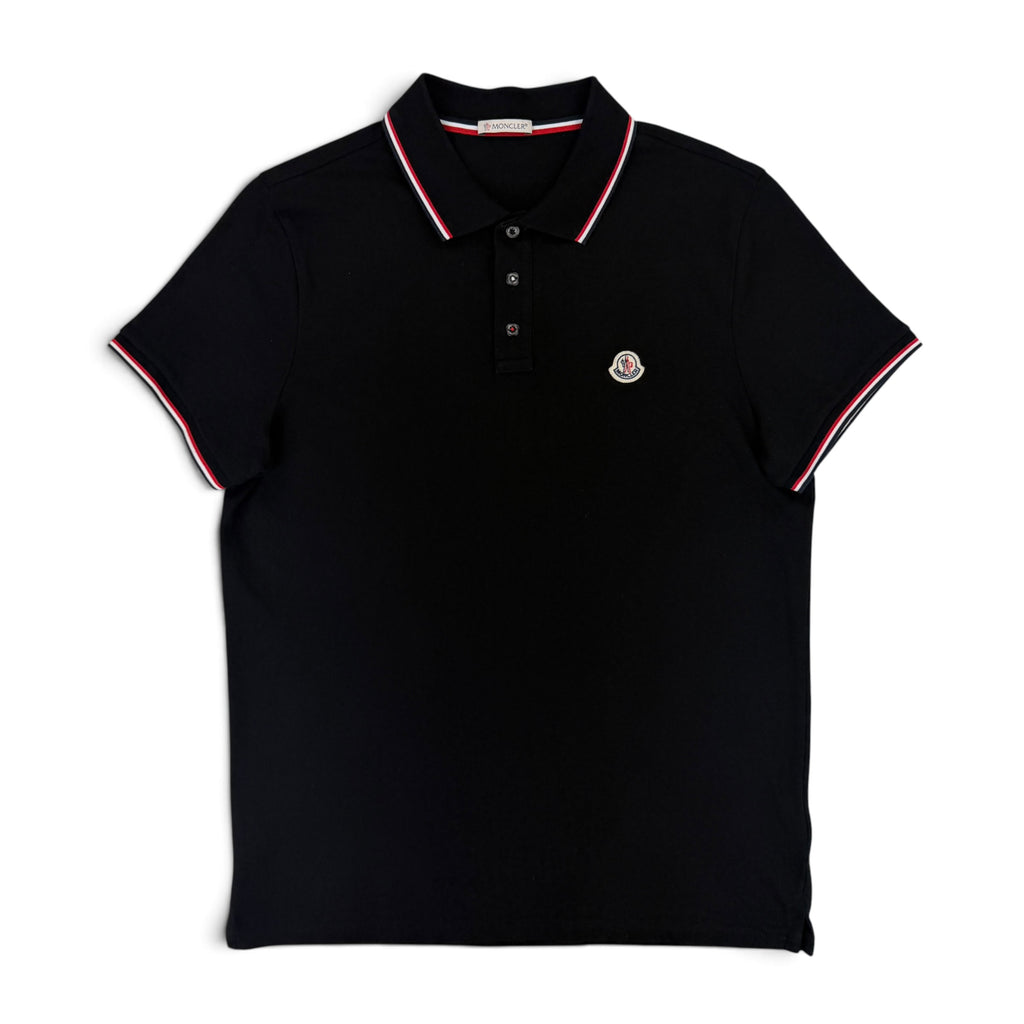 Moncler Men’s Black Polo Shirt - Large Slim