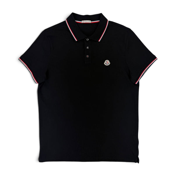 Moncler Men’s Black Polo Shirt - Large Slim