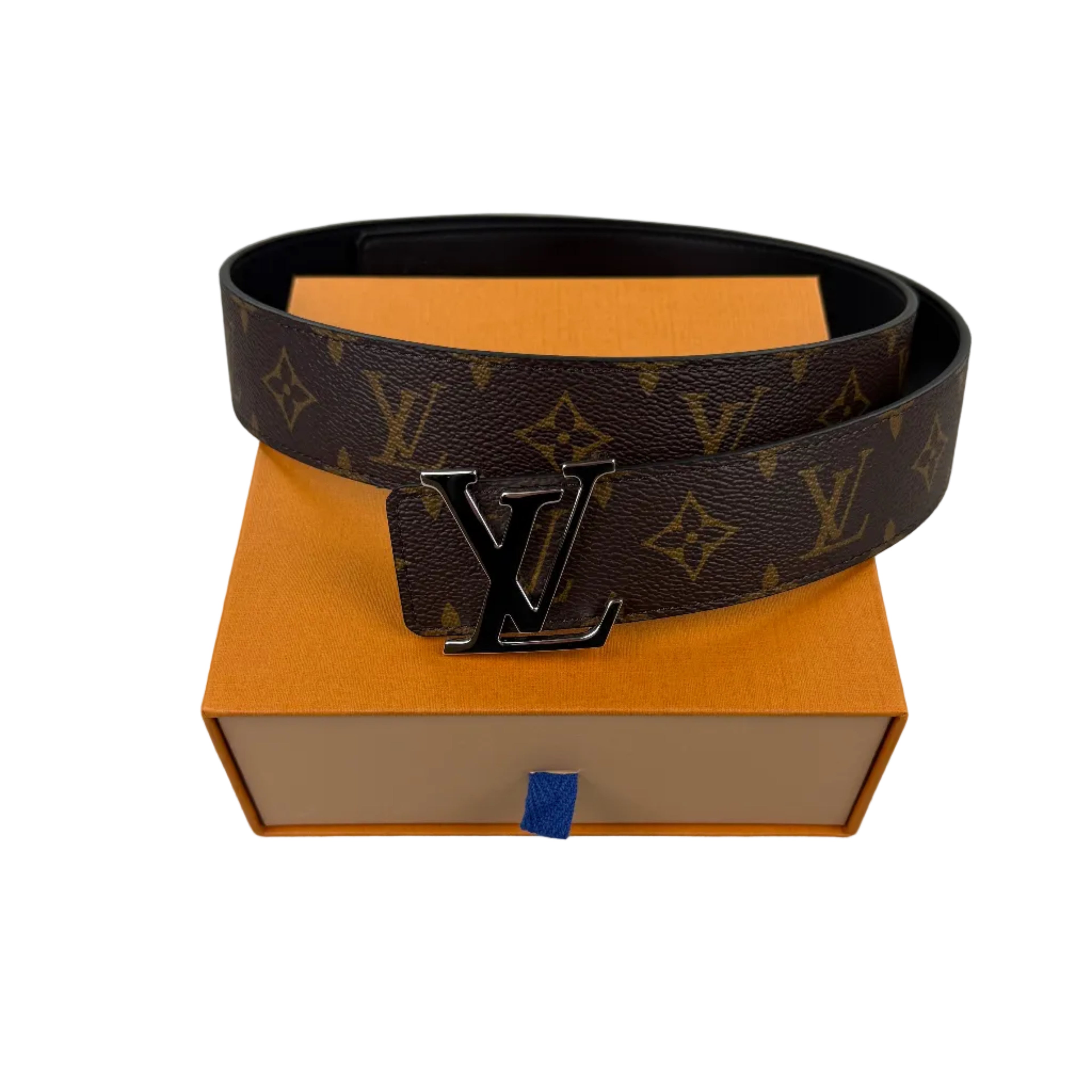 Louis Vuitton Men’s Reversible Brown Monogram / Black 40MM Silver Belt