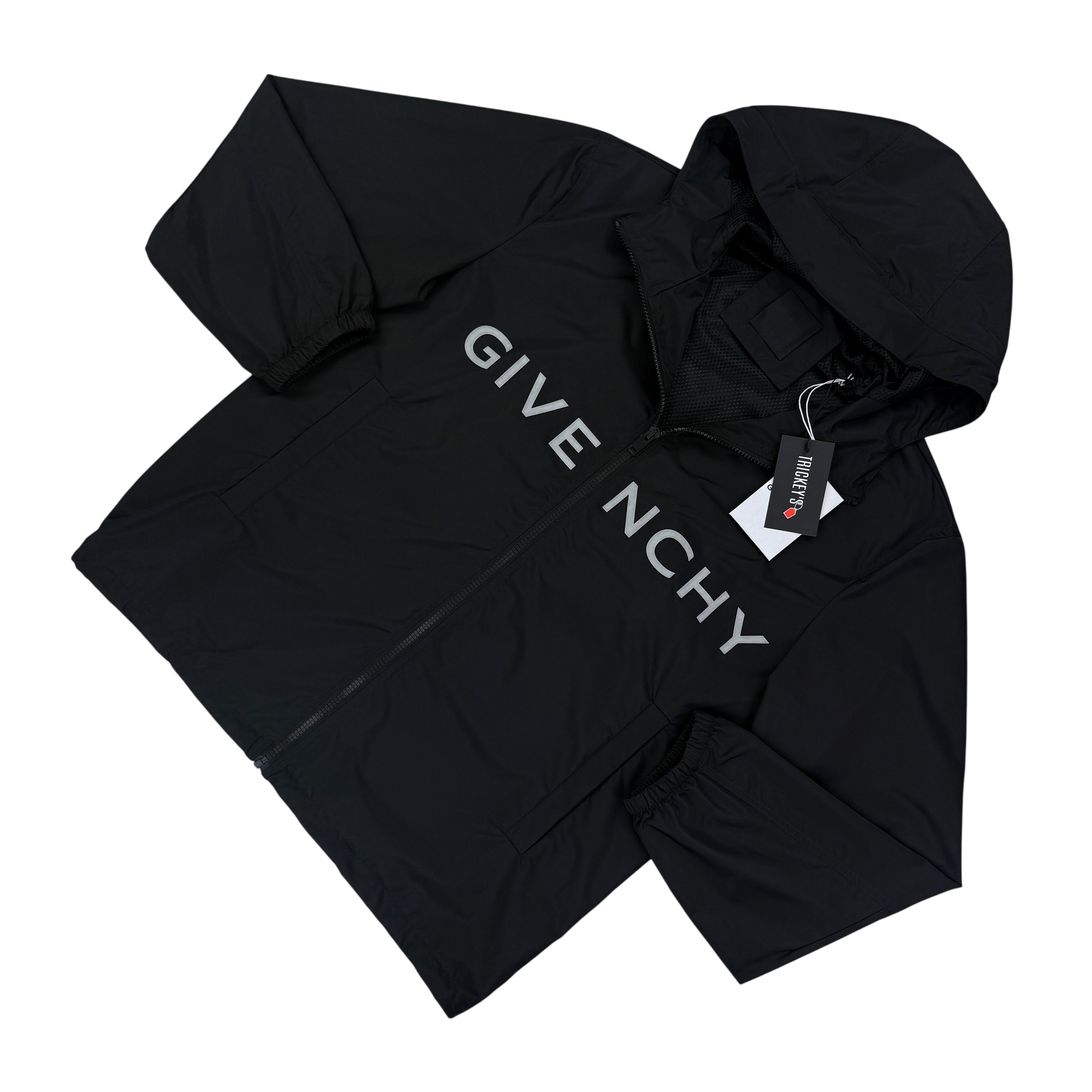 Givenchy Men’s Black Zip-up Windbreaker Jacket - 44