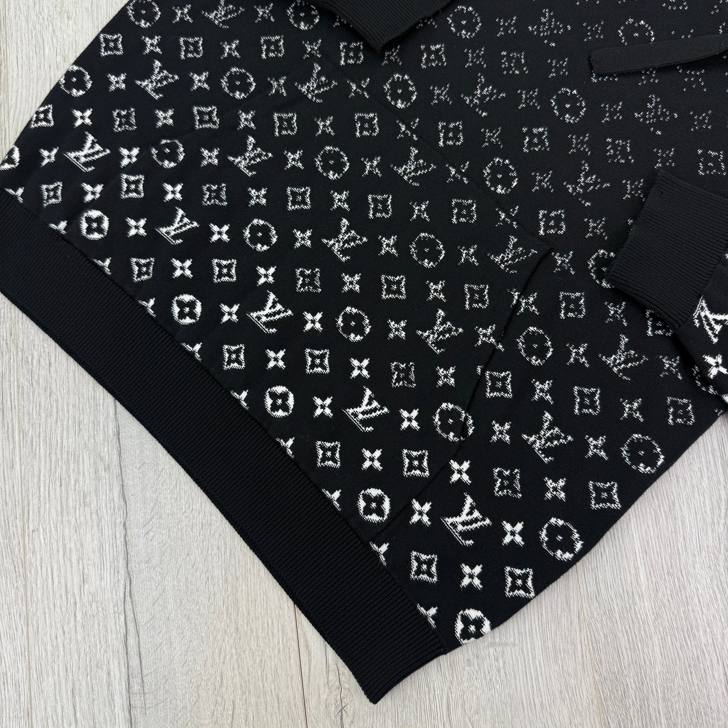 Louis Vuitton Men’s Black Monogram Gradient Pullover Hoodie - Medium