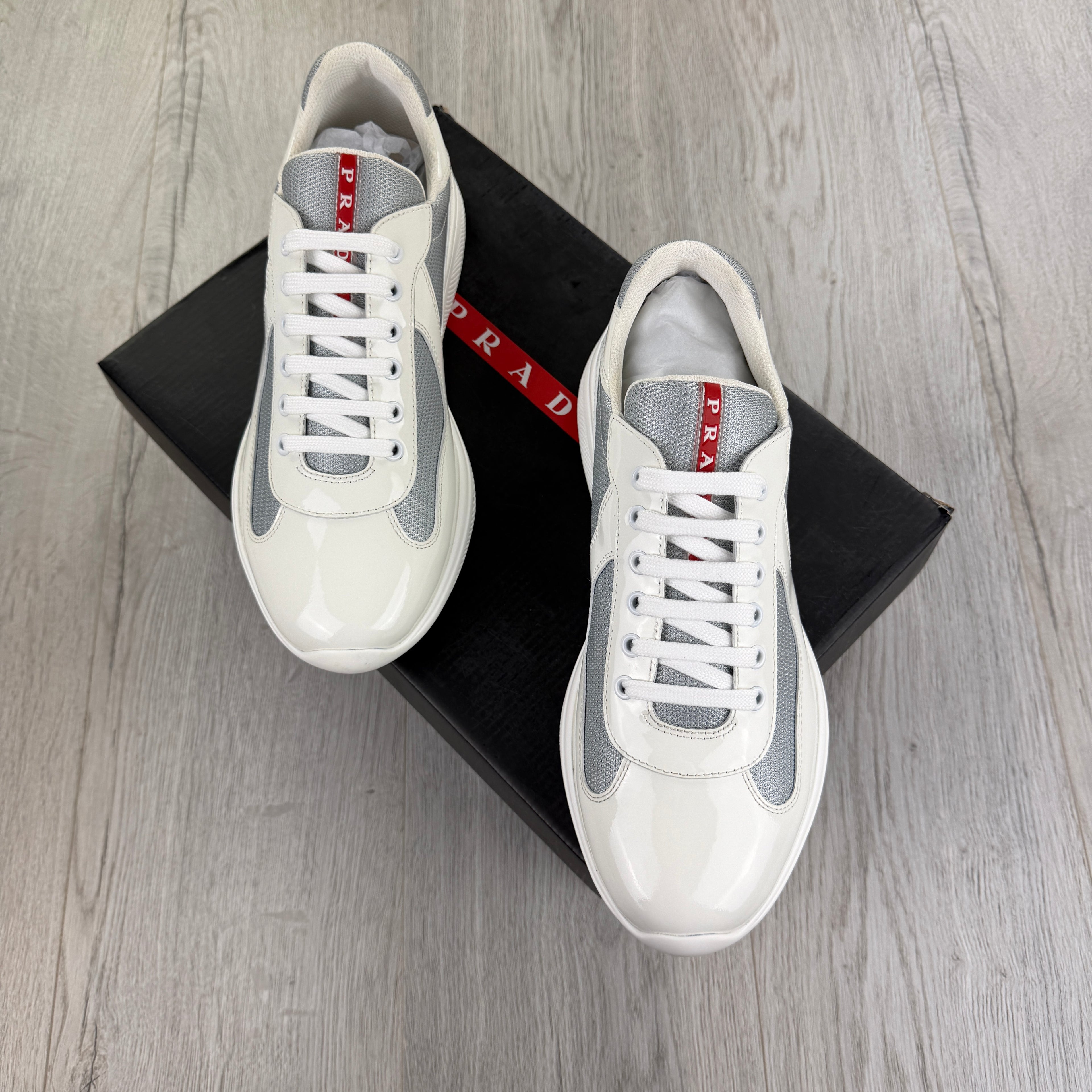 Prada Cups Men’s White Trainers - Uk 11