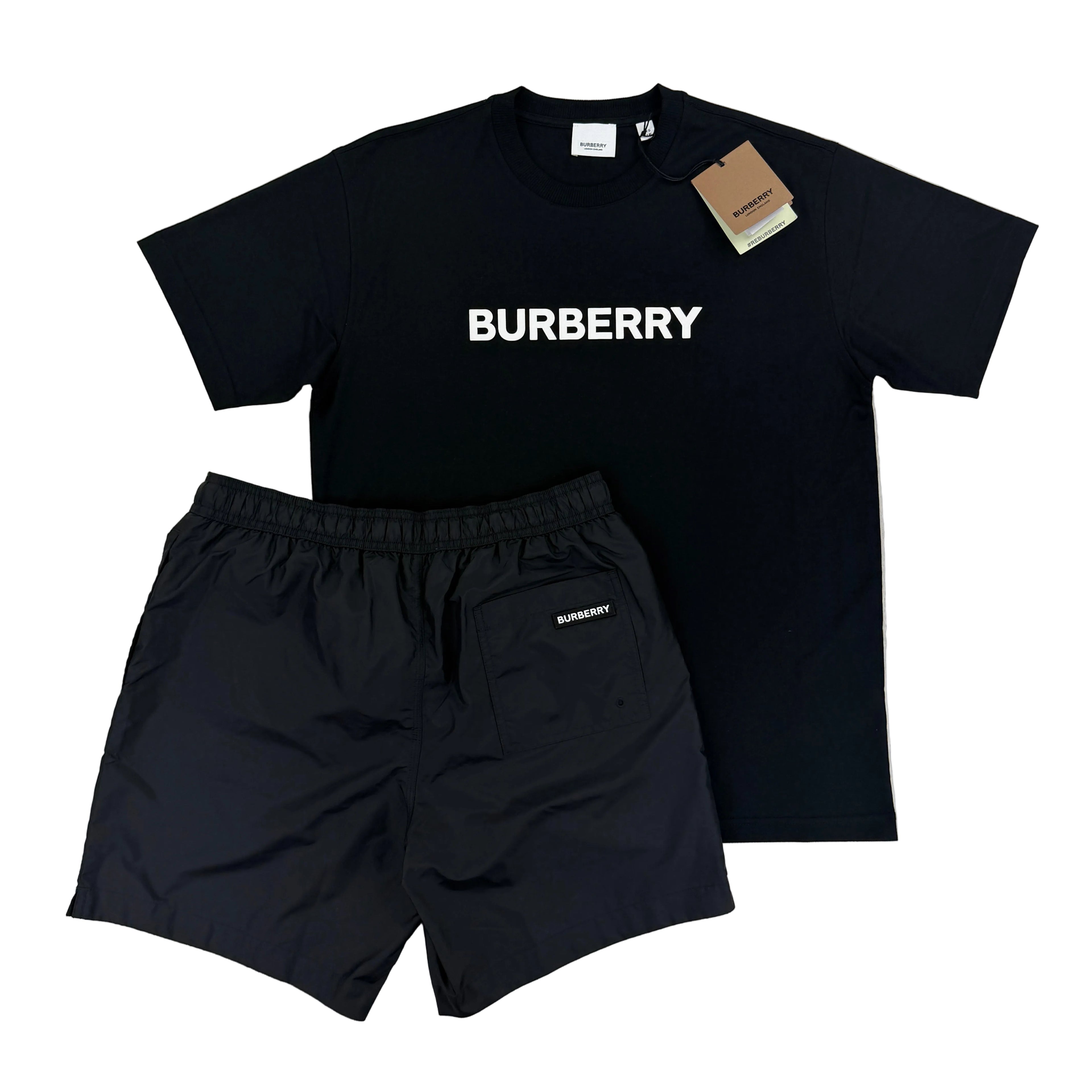 Burberry Men’s Black T-shirt & Shorts Set