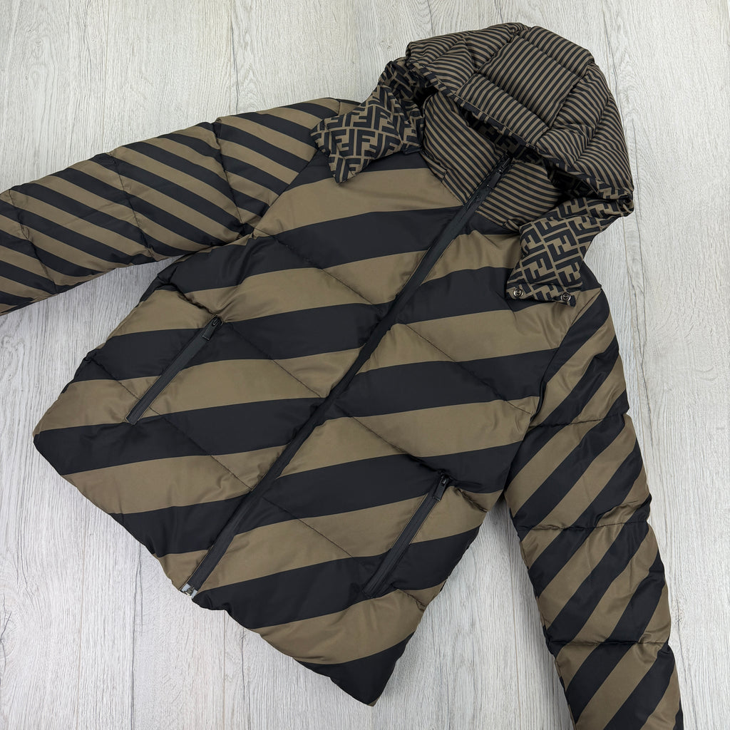 Fendi Men’s Zip-up FF Monogram Reversible Down Jacket - Size 52
