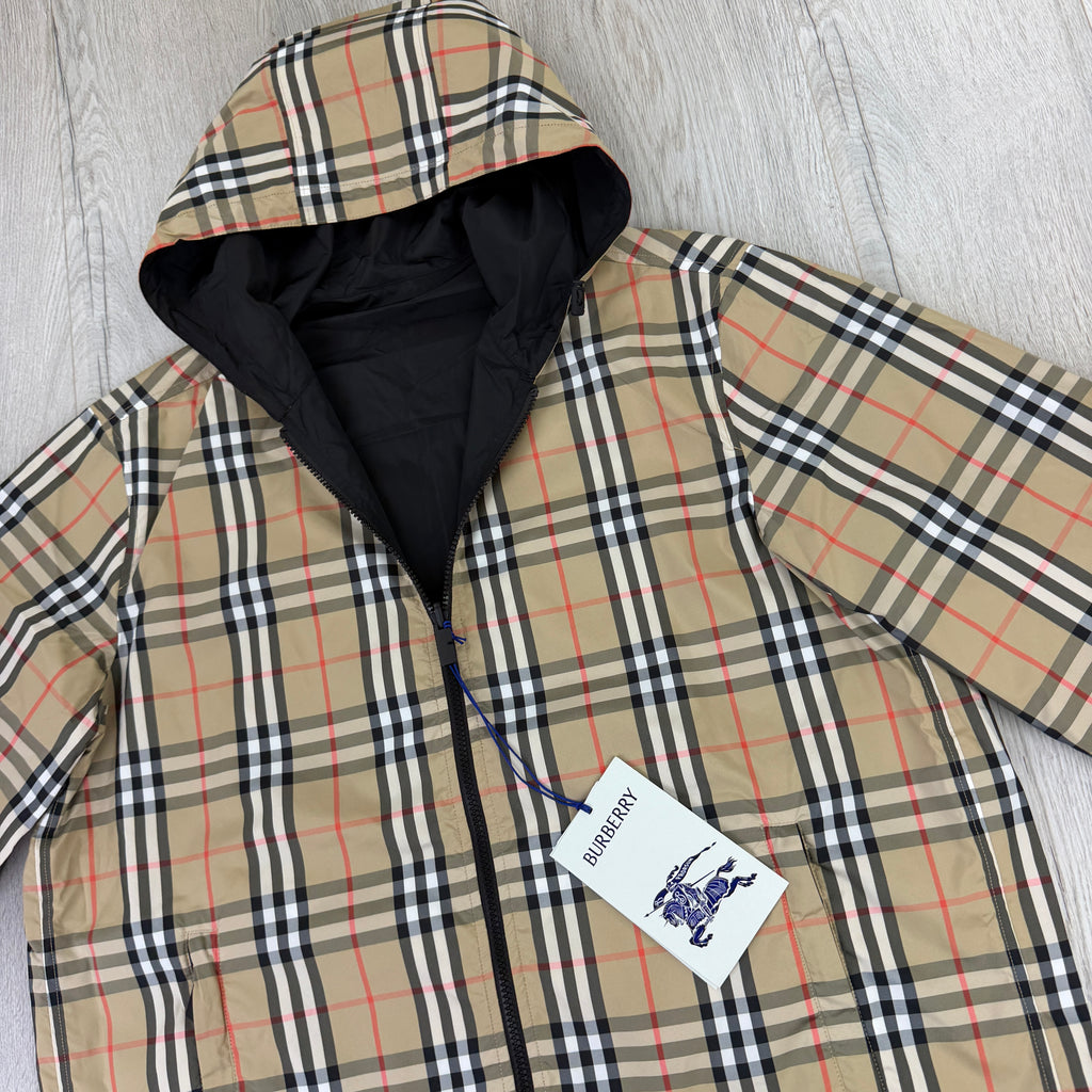 Burberry Men’s Vintage Check Reversible Windbreaker Jacket - Large