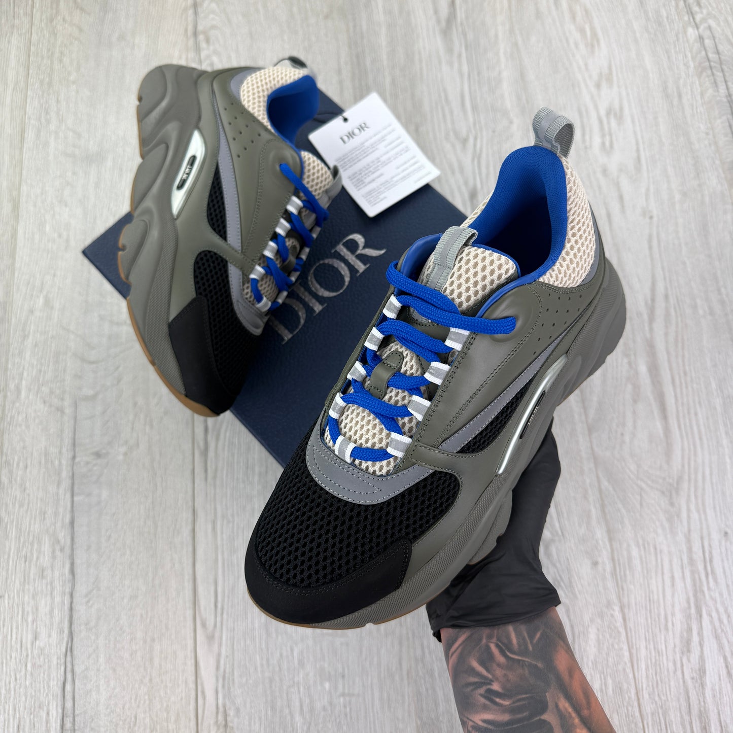 Dior B22 Men’s Khaki & Blue Trainers - 42 (Fit Uk 7.5)