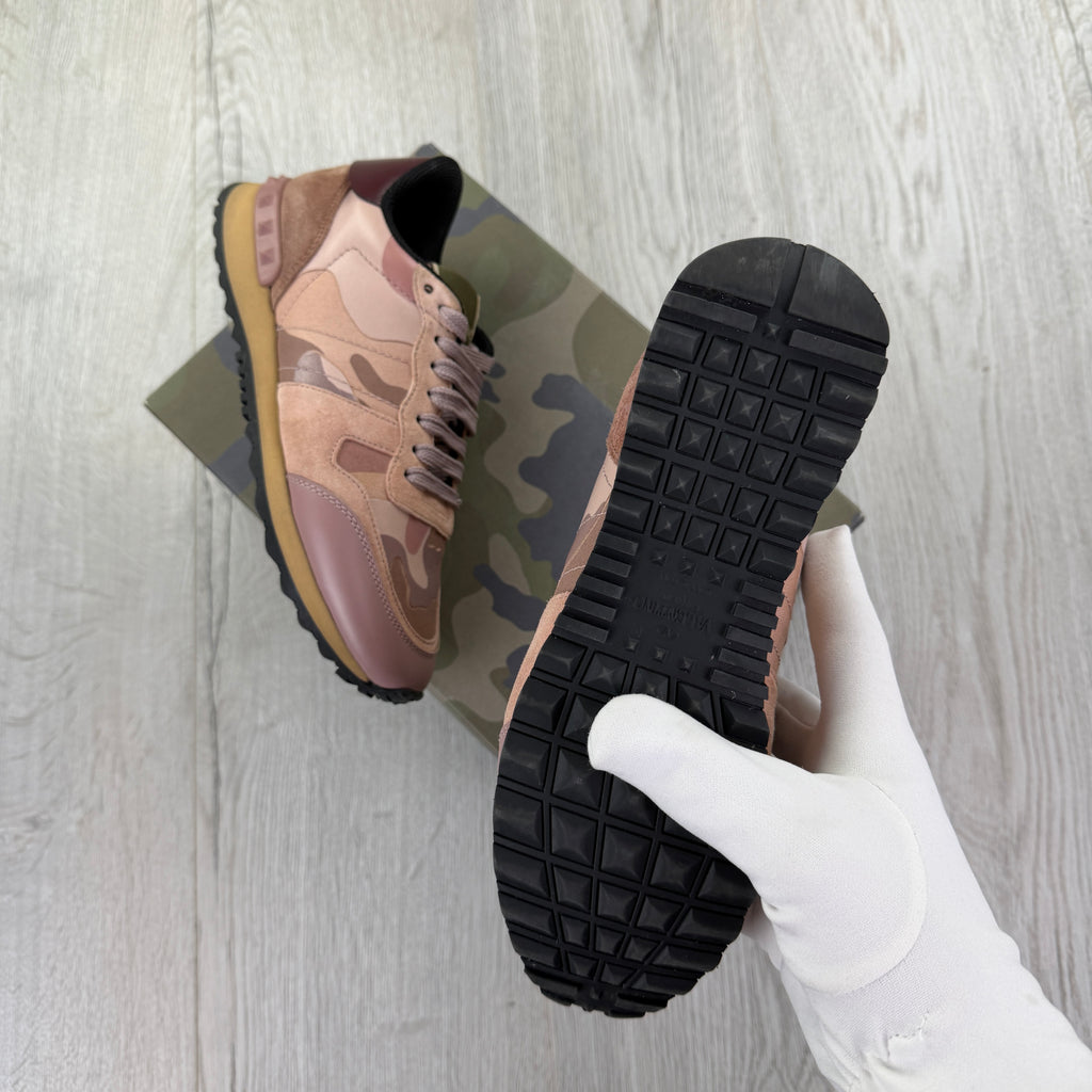 Valentino Women’s Pink Camo Rockrunner Trainers - UK 4.5