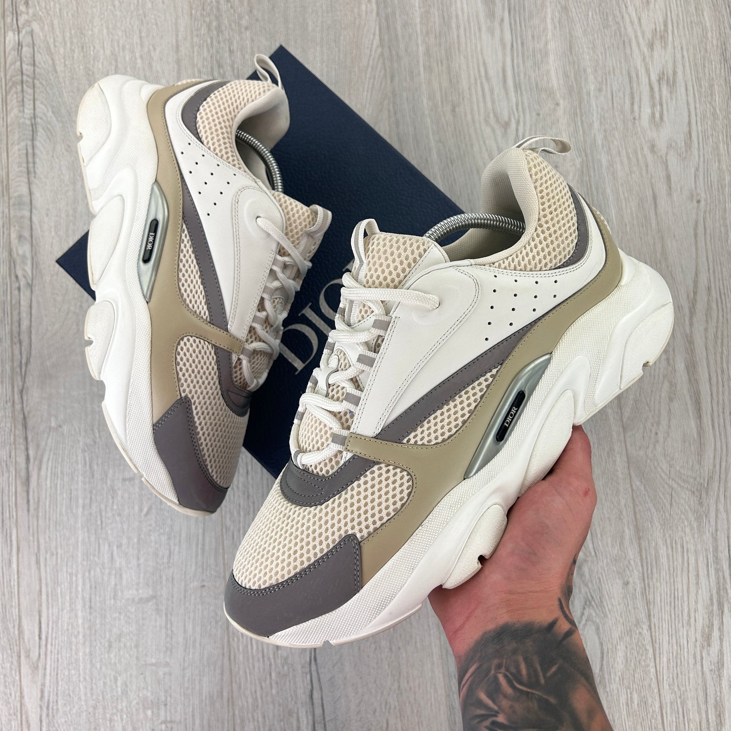 Dior B22 Men’s Cream Beige White Trainers - 43 (Uk 8/8.5)