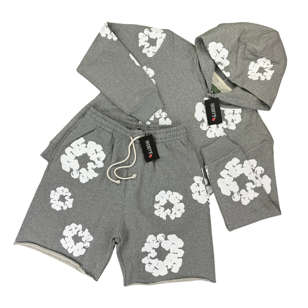 Denim Tears Men’s Grey Shorts & Hoodie Set
