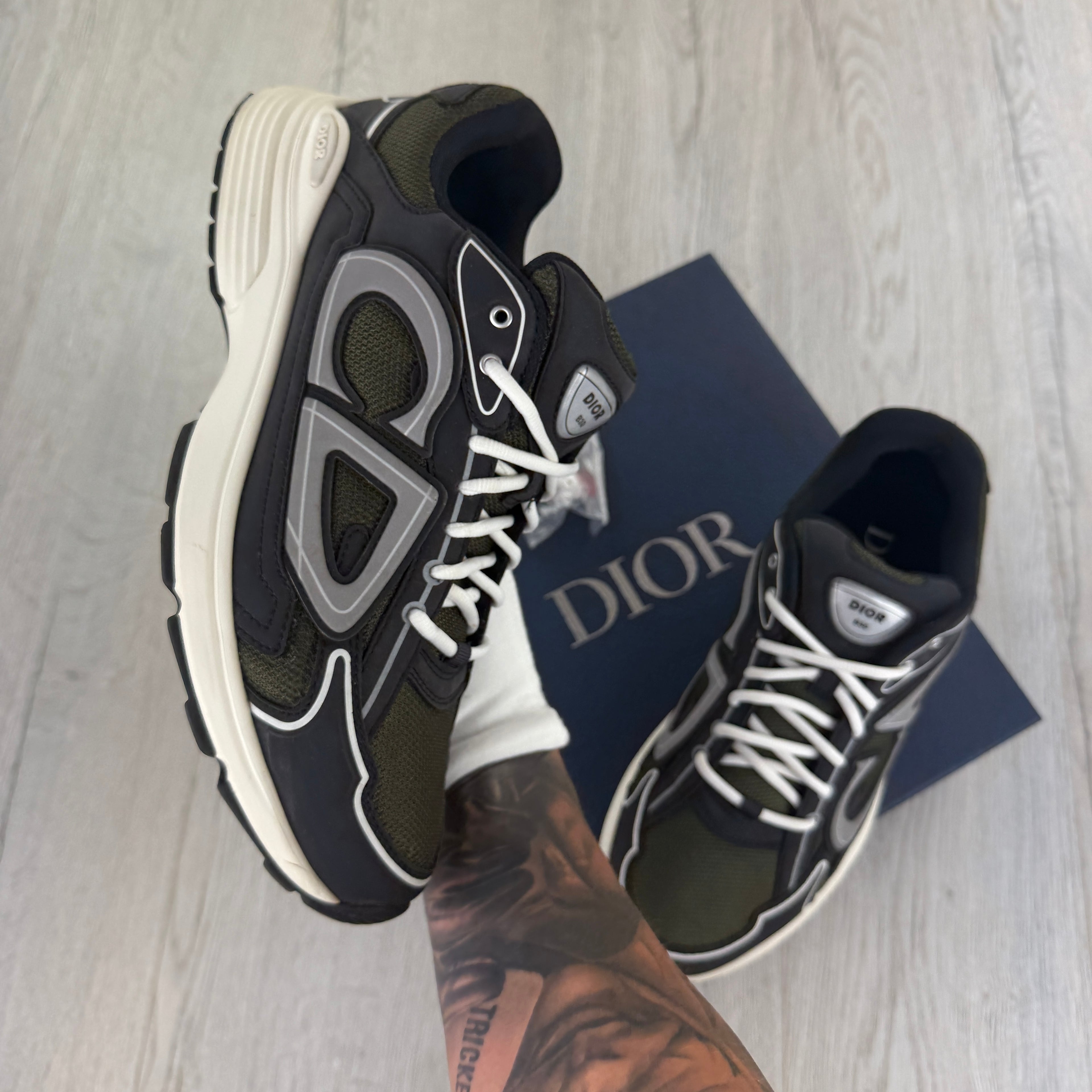 Dior B30 Men’s Khaki CD Mesh Trainers - 45 (Fit Uk 11)