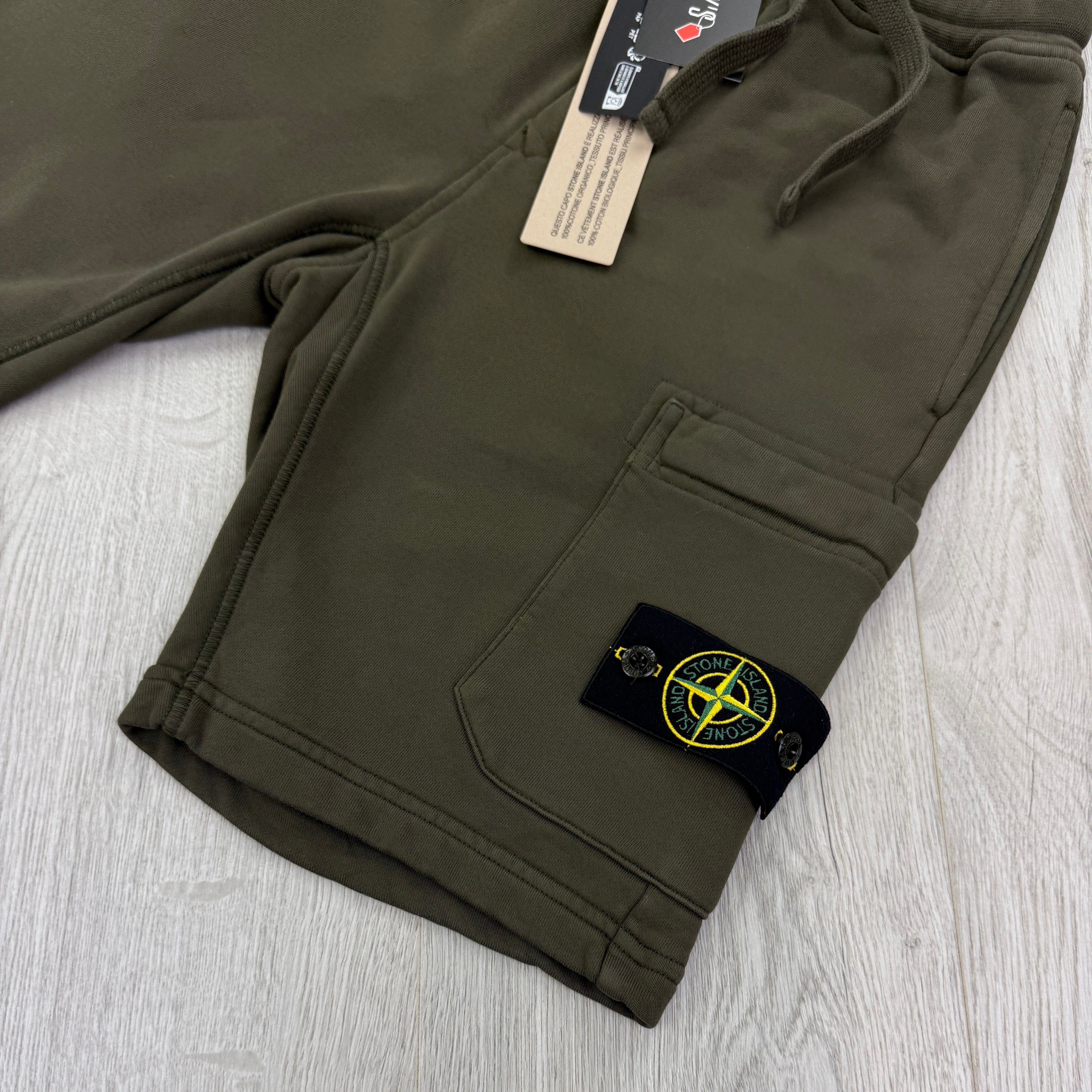 Stone Island Men’s Khaki Green Jersey Shorts