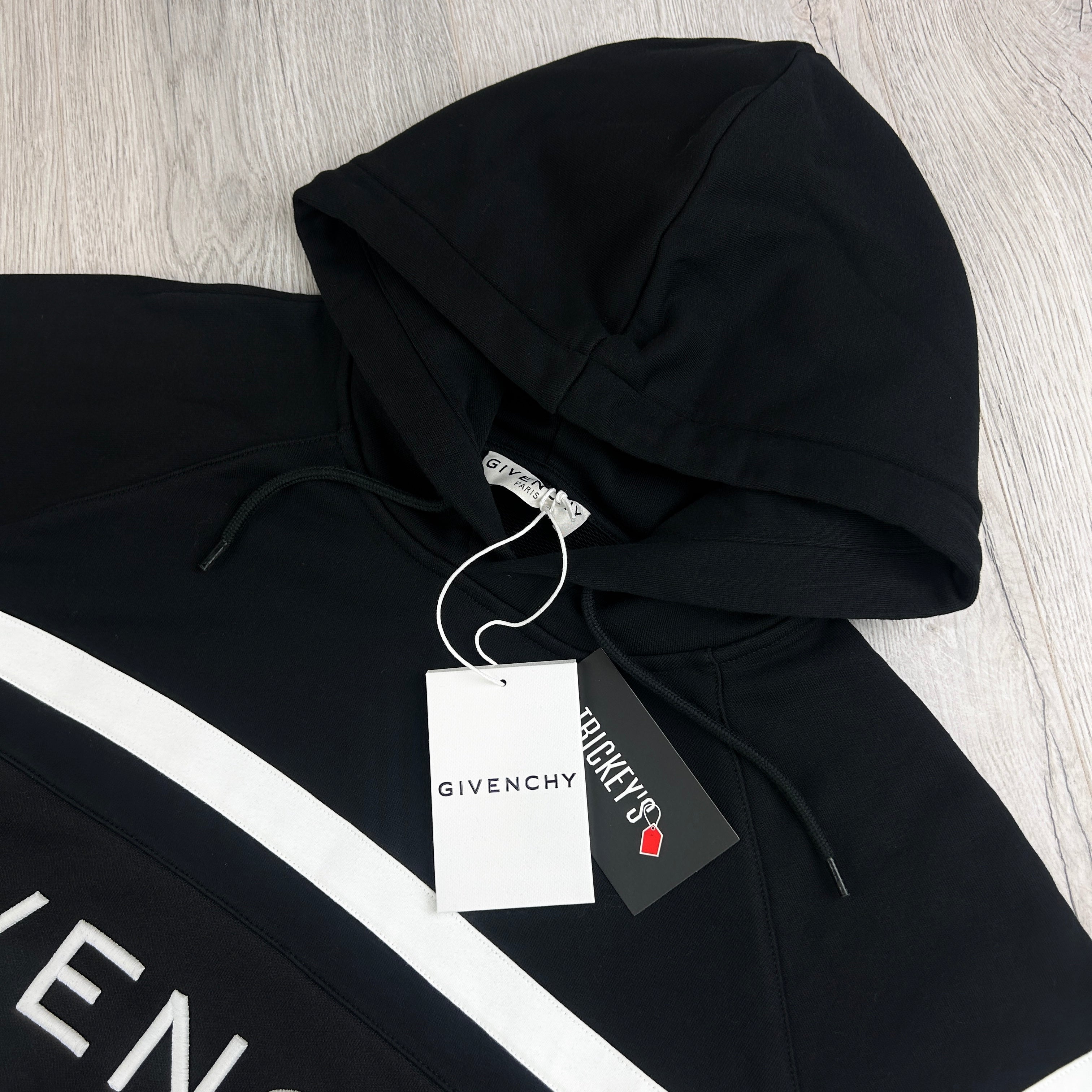 Givenchy Men’s Black Pullover Hoodie Embroidered Logo