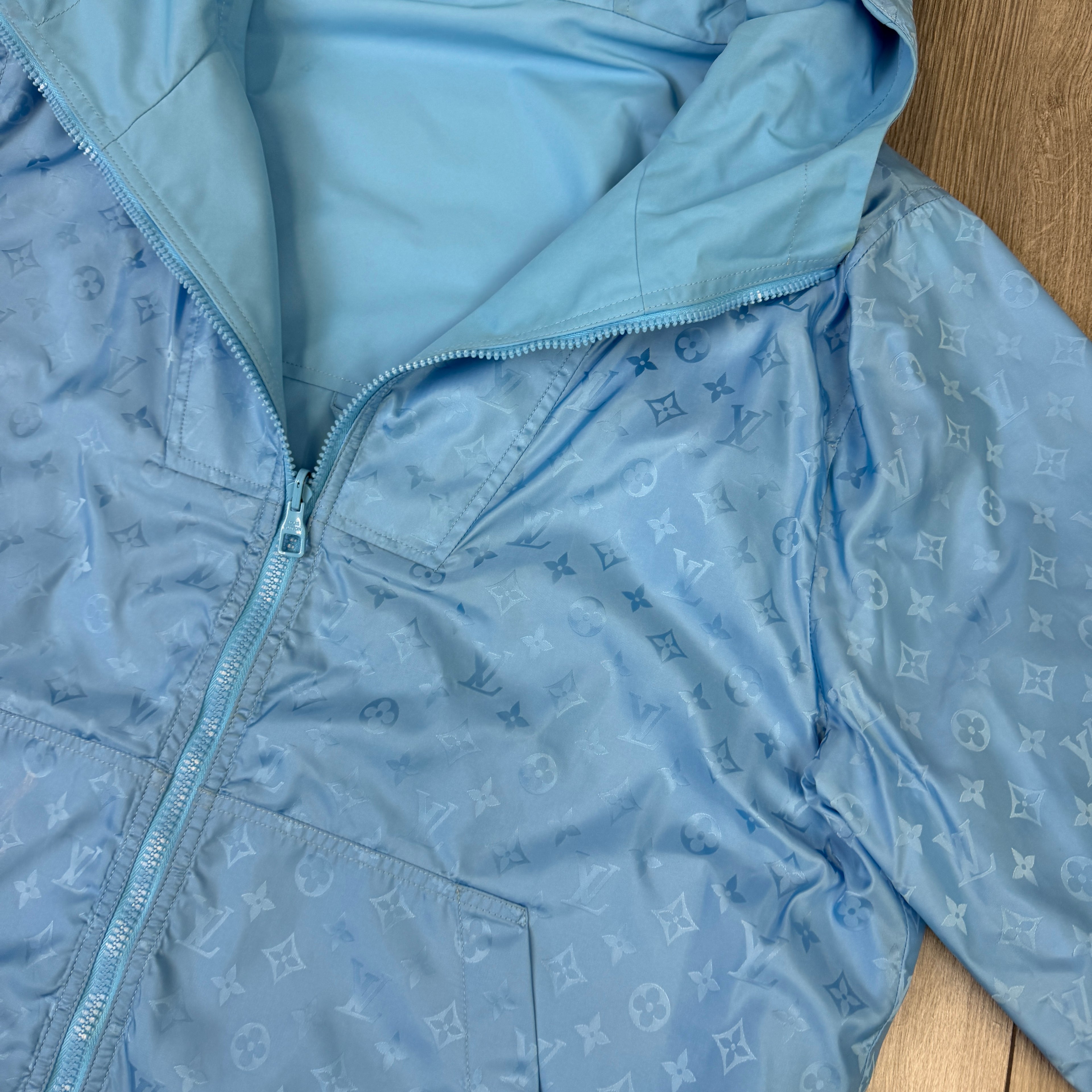 Louis Vuitton Men’s Monogram Reversible Blue Windbreaker Jacket - Size 50 (M/L)