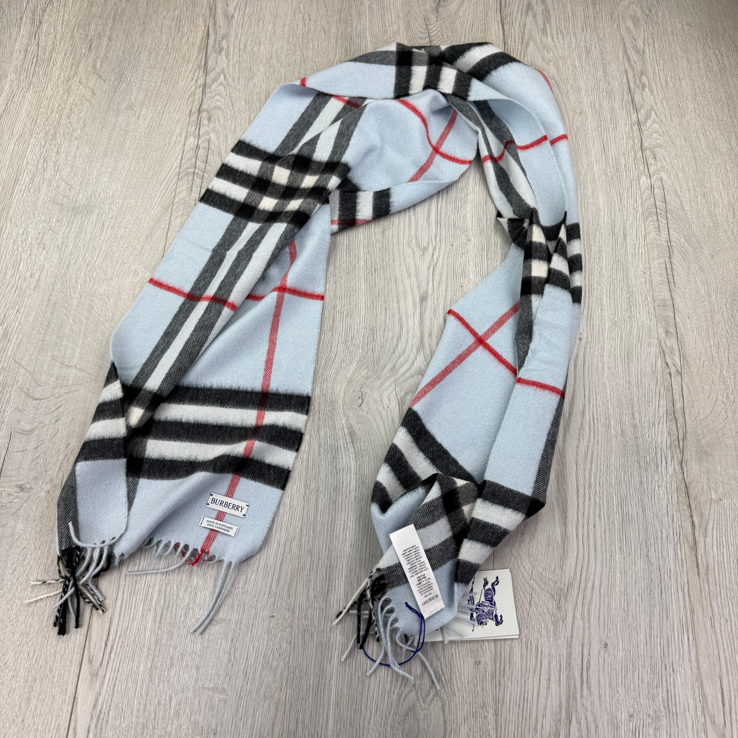 Burberry Baby Blue Cashmere Scarf
