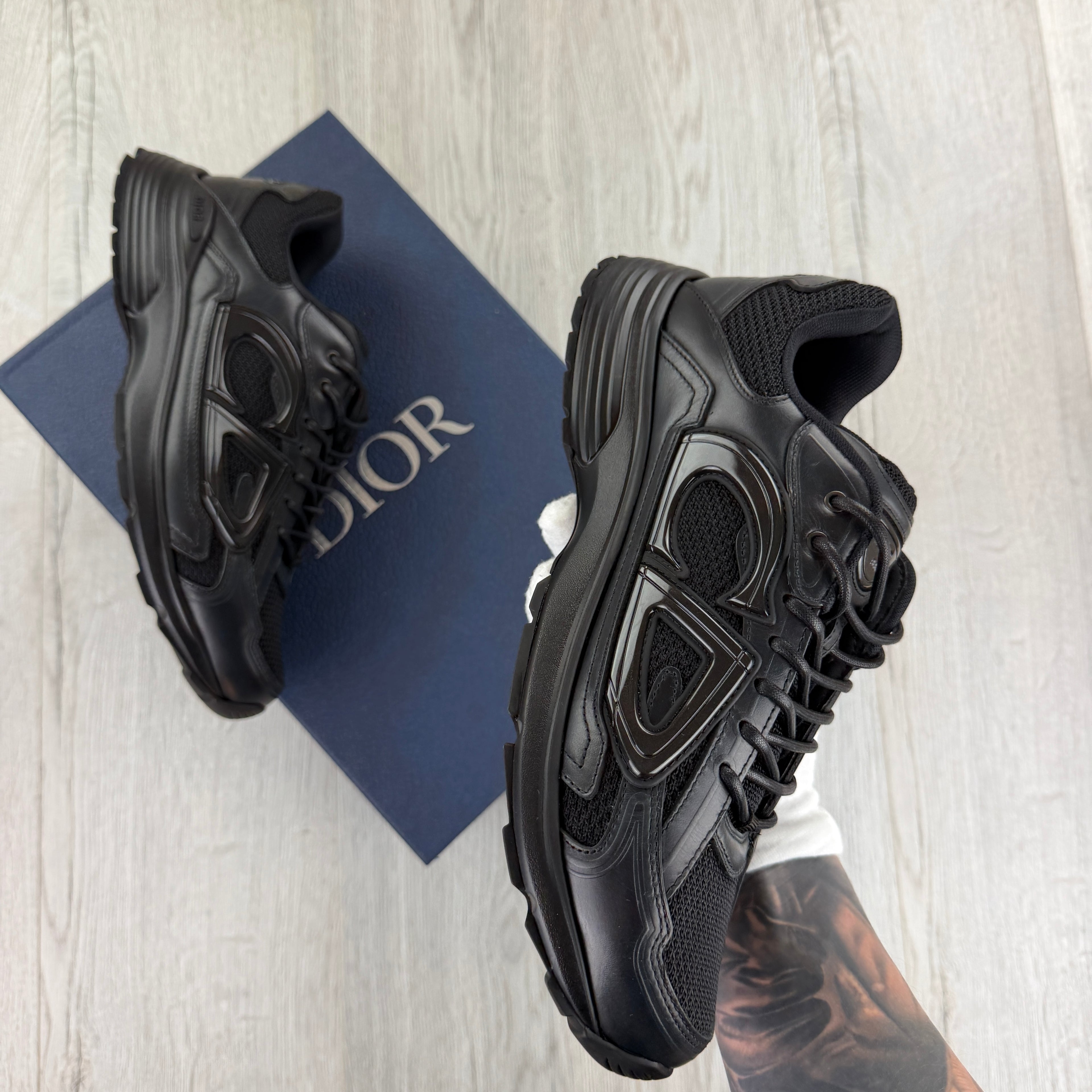 Dior B30 Men’s Triple Black Countdown Trainers - 43 (Fit Uk 9)