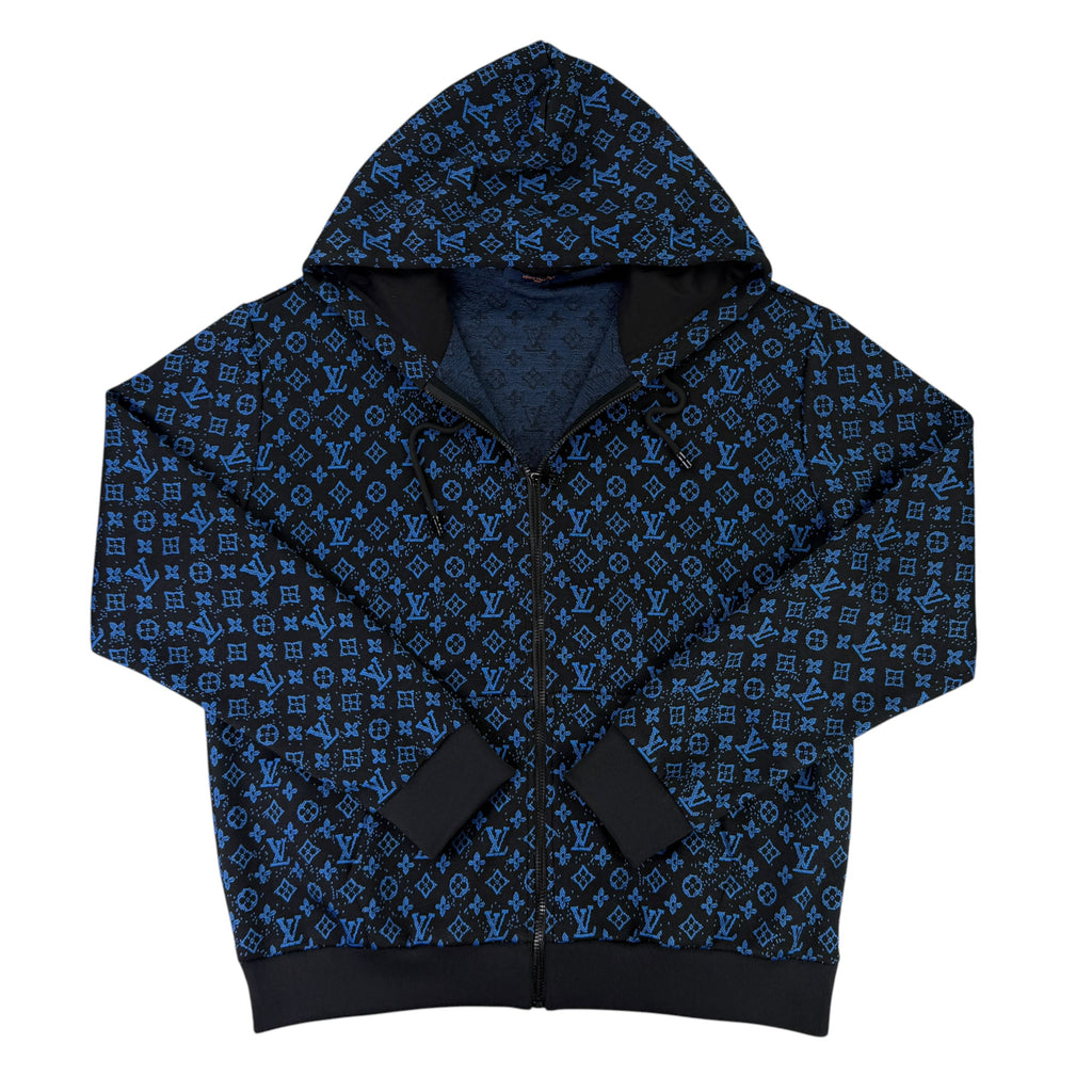 Louis Vuitton Men’s Blue Monogram Zip Up Hoodie - Large (Fits XL)