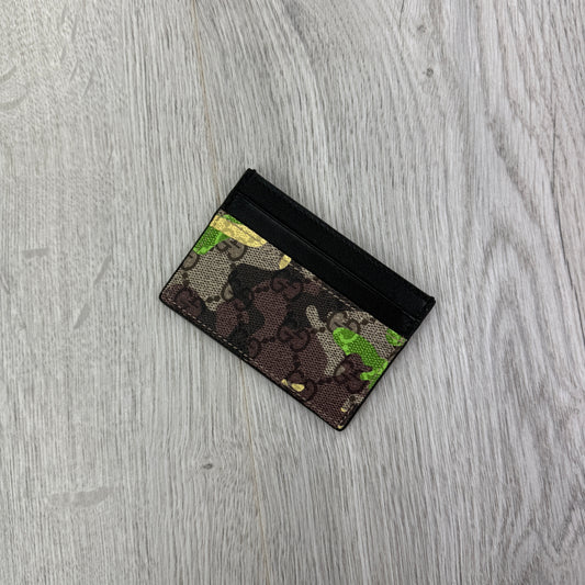 Gucci GG Blue Camo Canvas Card Holder