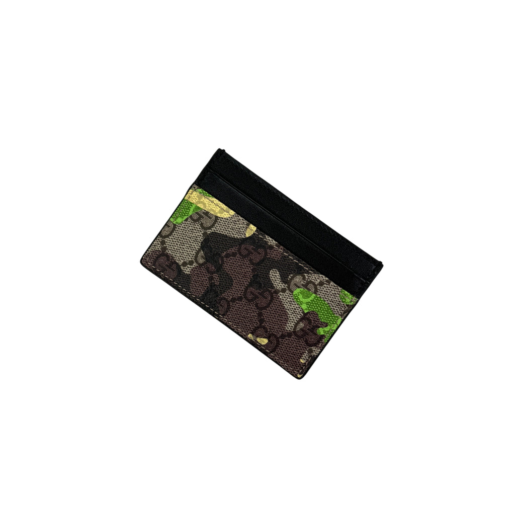 Gucci GG Blue Camo Canvas Card Holder