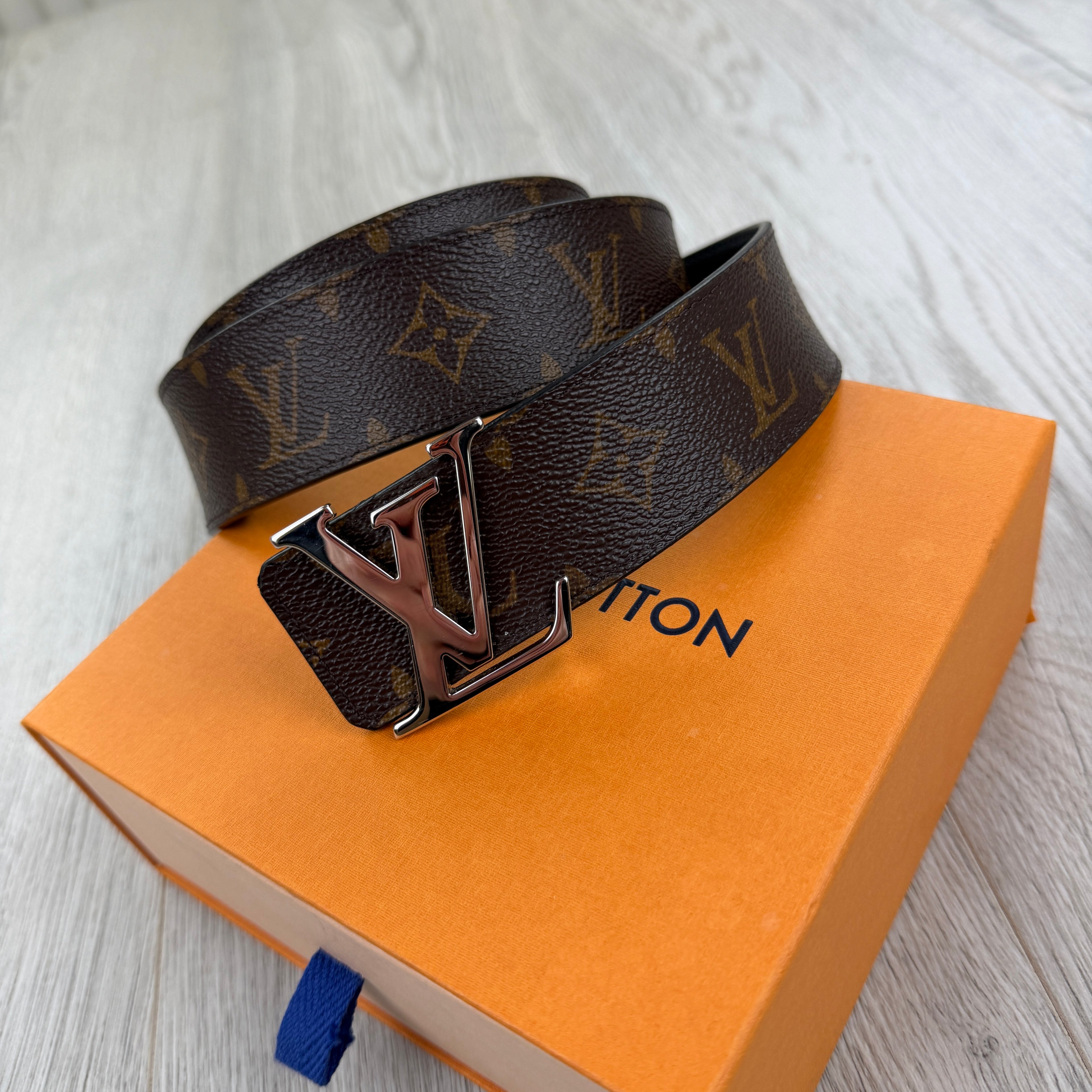 Louis Vuitton Men’s Monogram Original Belt With Silver Buckle - 95 (UK 30-34)