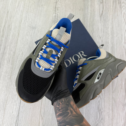 Dior B22 Men’s Khaki & Blue Trainers - 44 (Fit Uk 9/9.5)