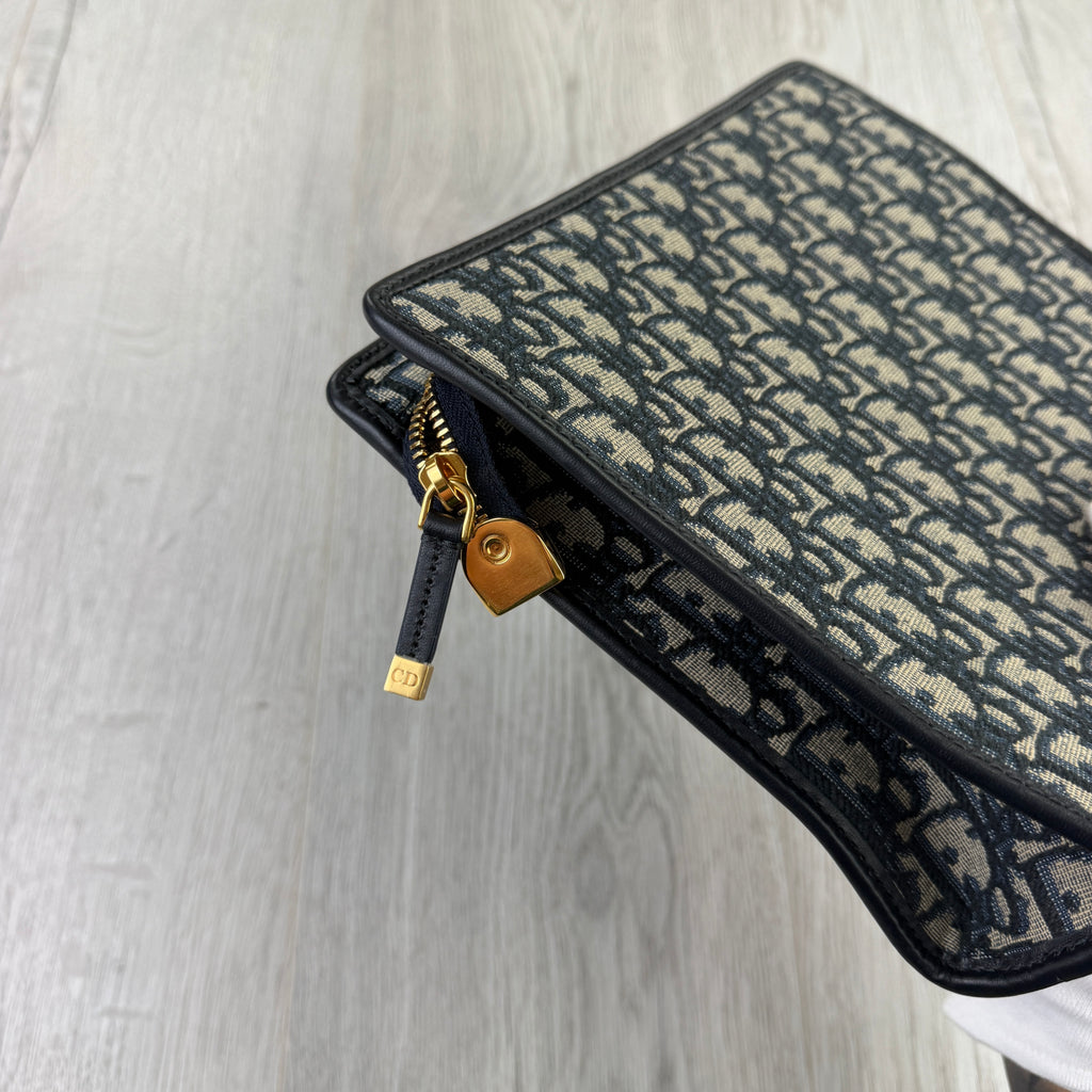 Christian Dior CD Beige Oblique Clutch Bag