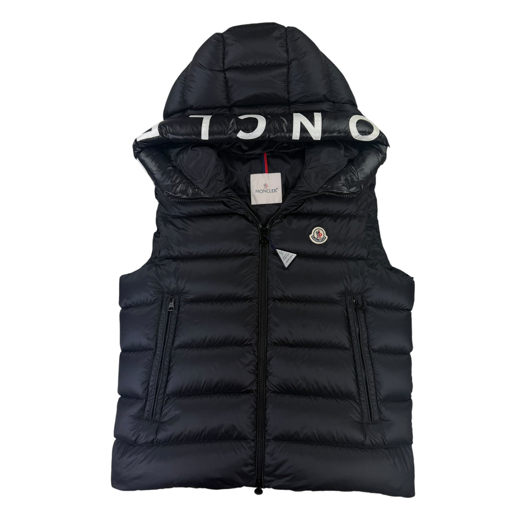 Moncler Men’s Black Montreuil Padded Bodywarmer With Hood - Size 4