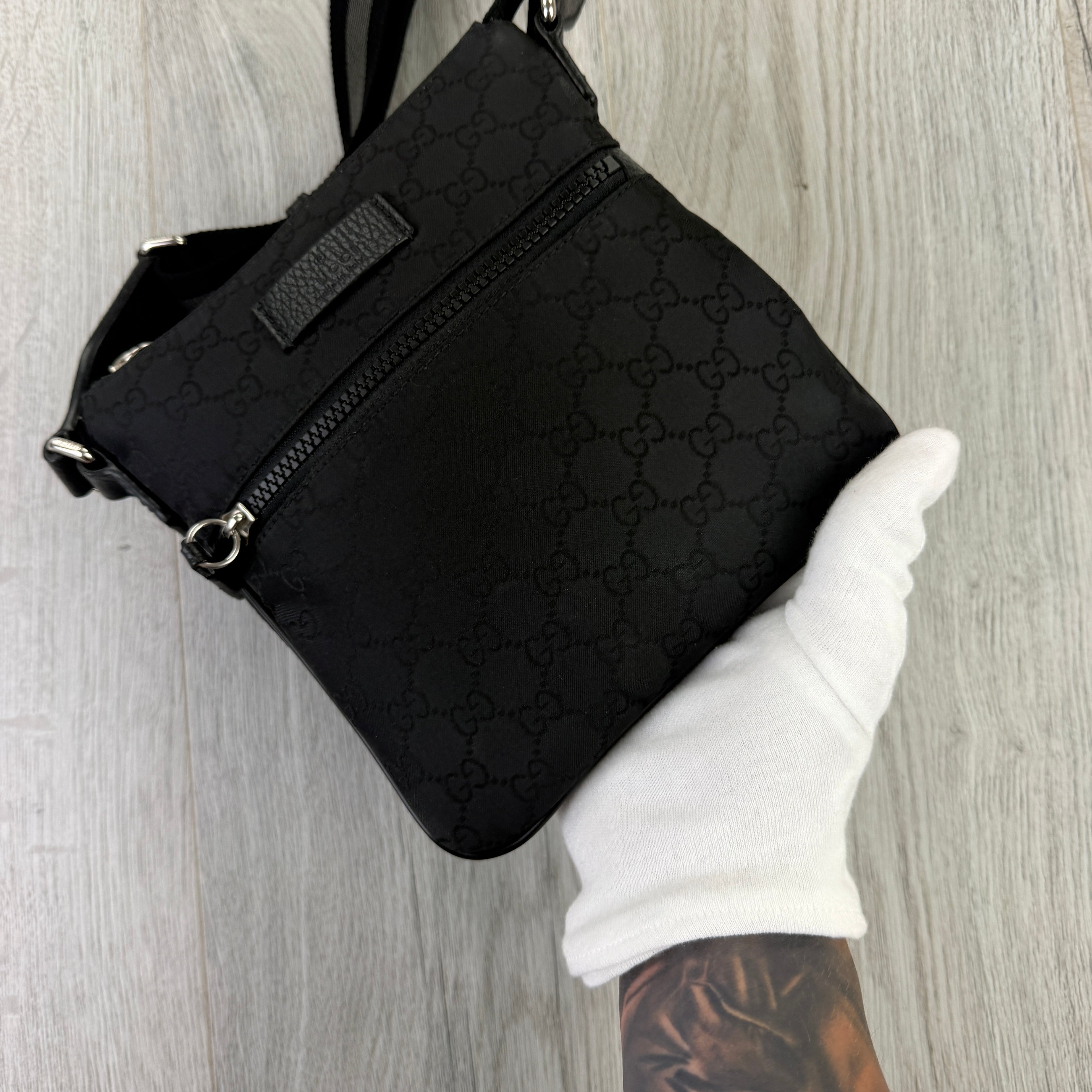 Gucci Men’s GG Black Small Side Bag