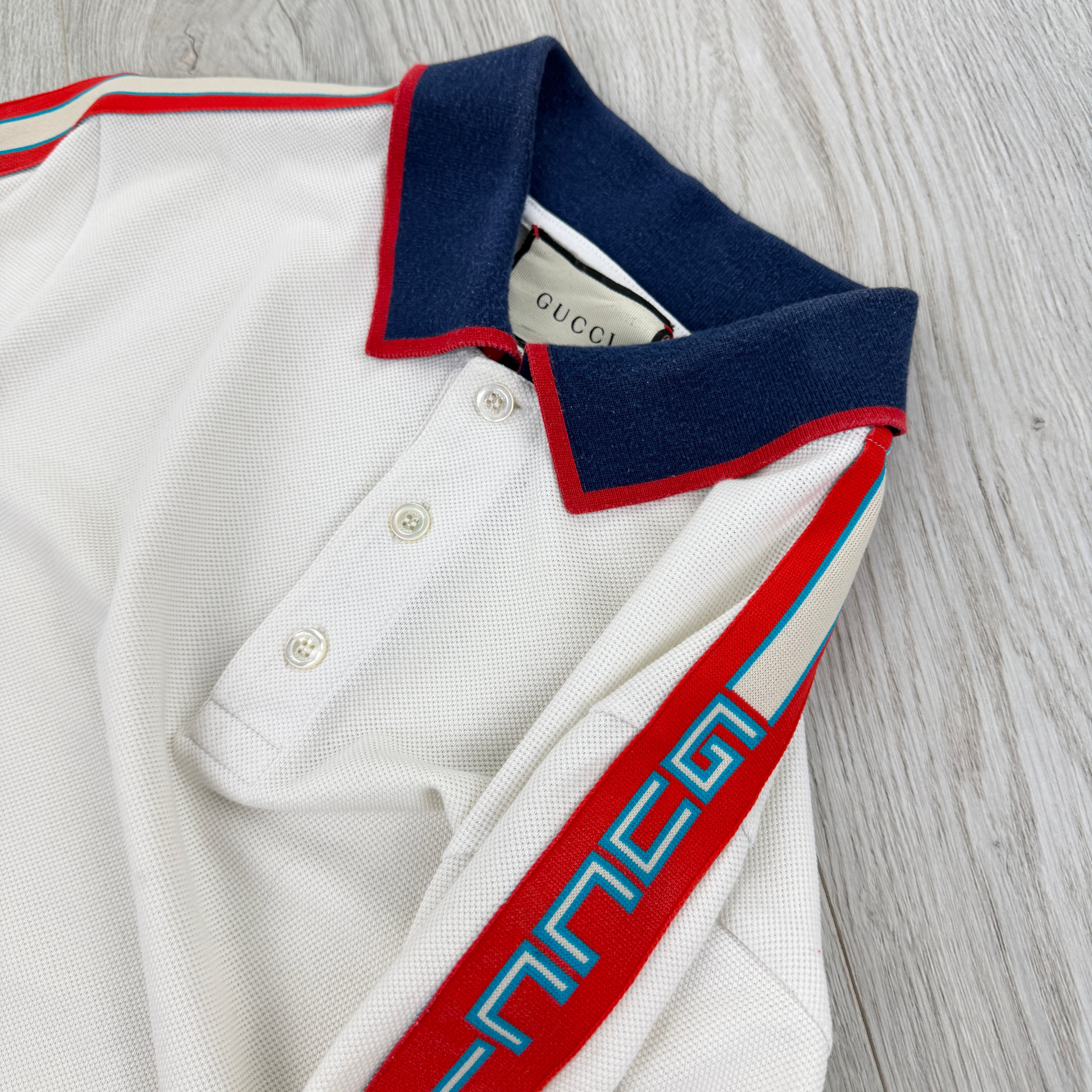 Gucci Men’s White Short Sleeve Polo - Small