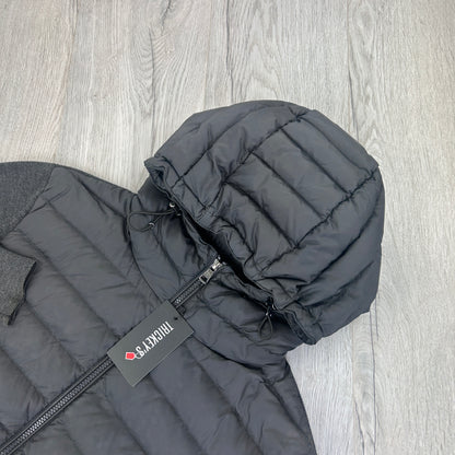 Moncler Men’s Dark Grey Padded & Knitted Maglia Hoodie - XL Slim