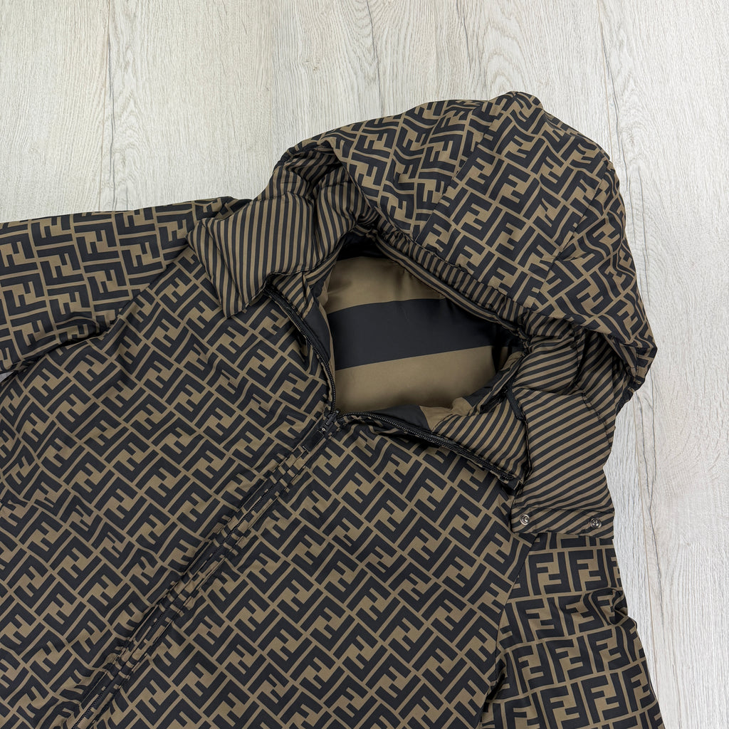 Fendi Men’s Zip-up FF Monogram Reversible Down Jacket - Size 52