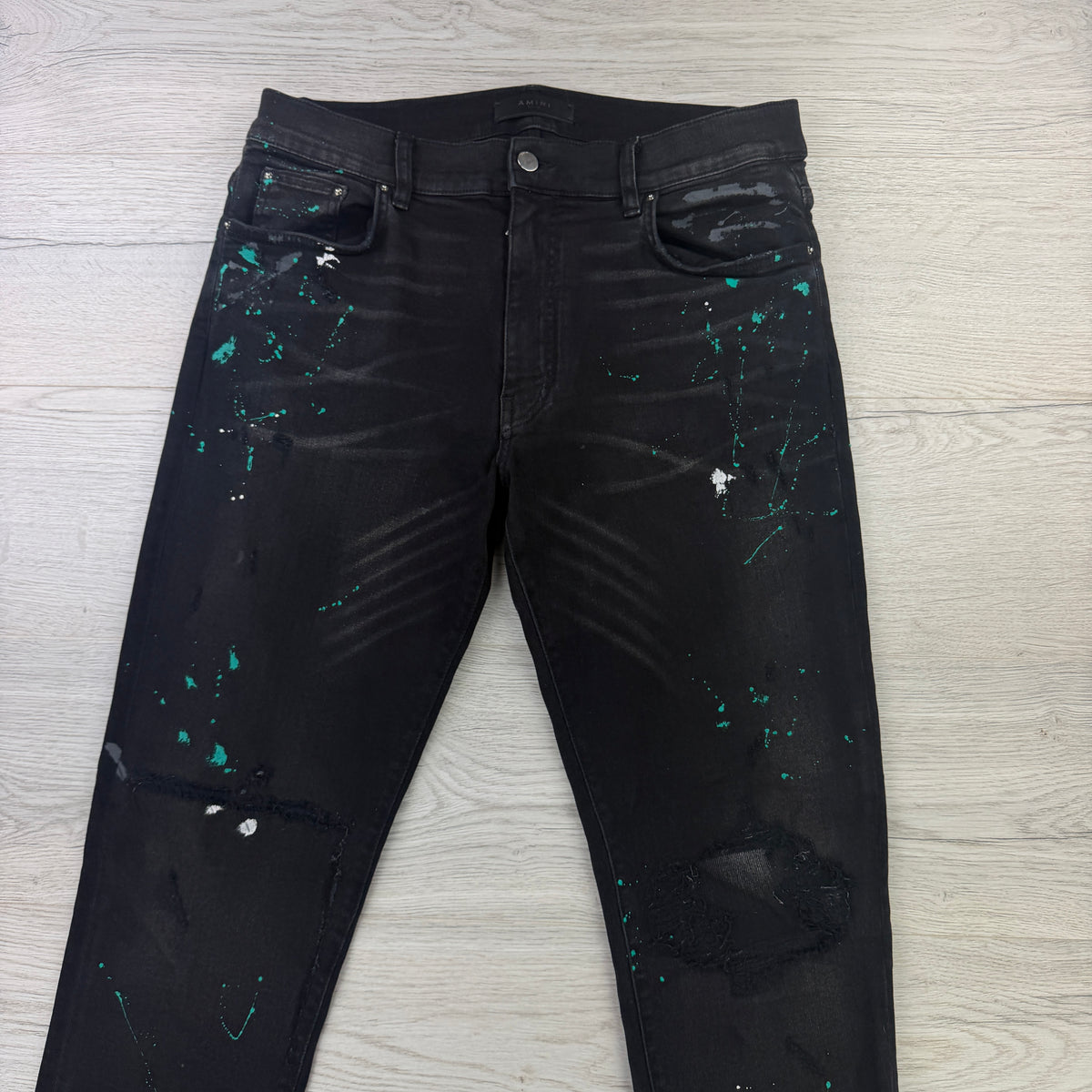 Amiri Men’s Black Ripped Distressed Jeans - Uk 34