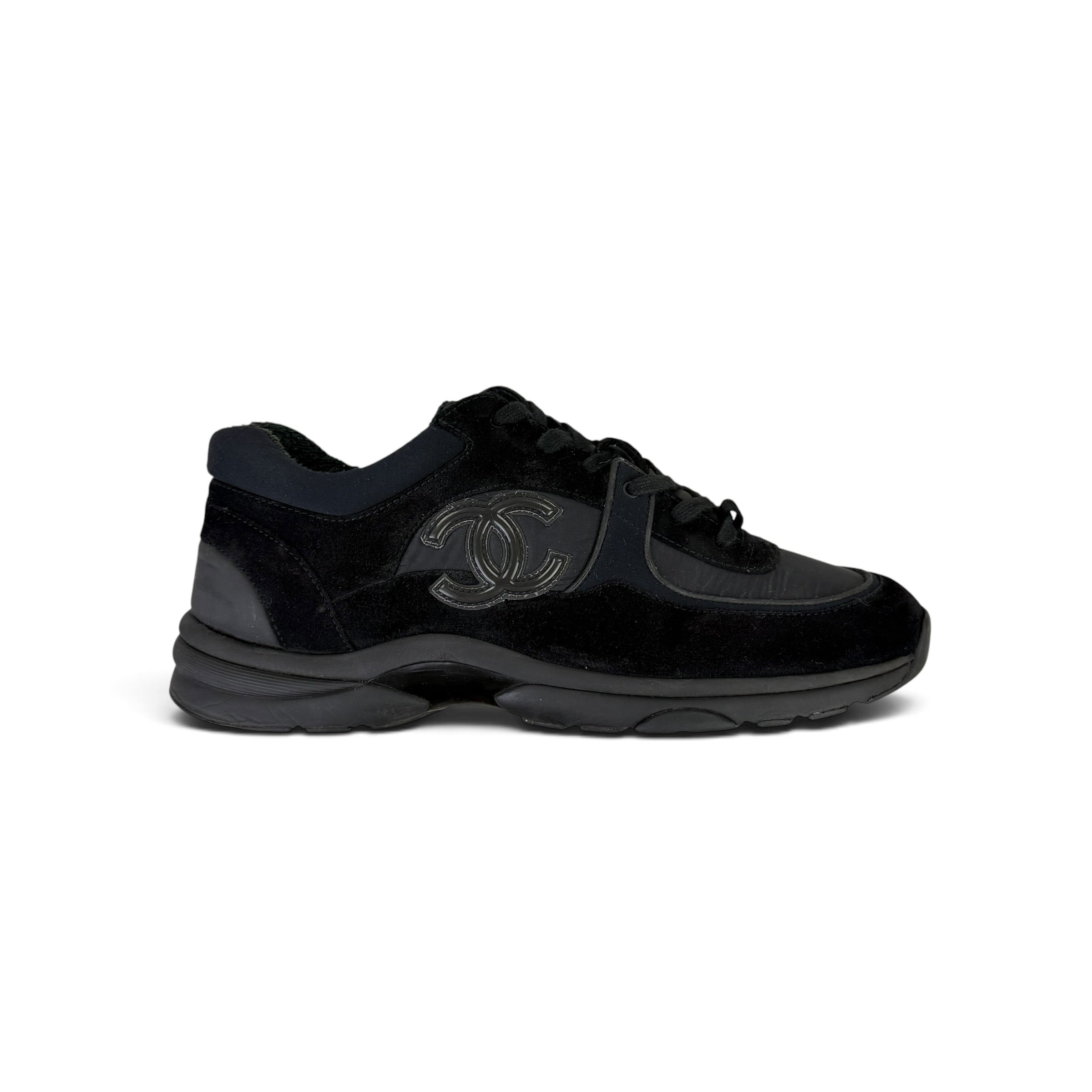 Chanel Men’s Black CC Runners - Uk 11