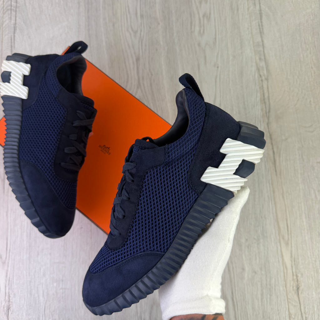 Hermes Men’s Navy Bouncing Sneakers - Uk 8