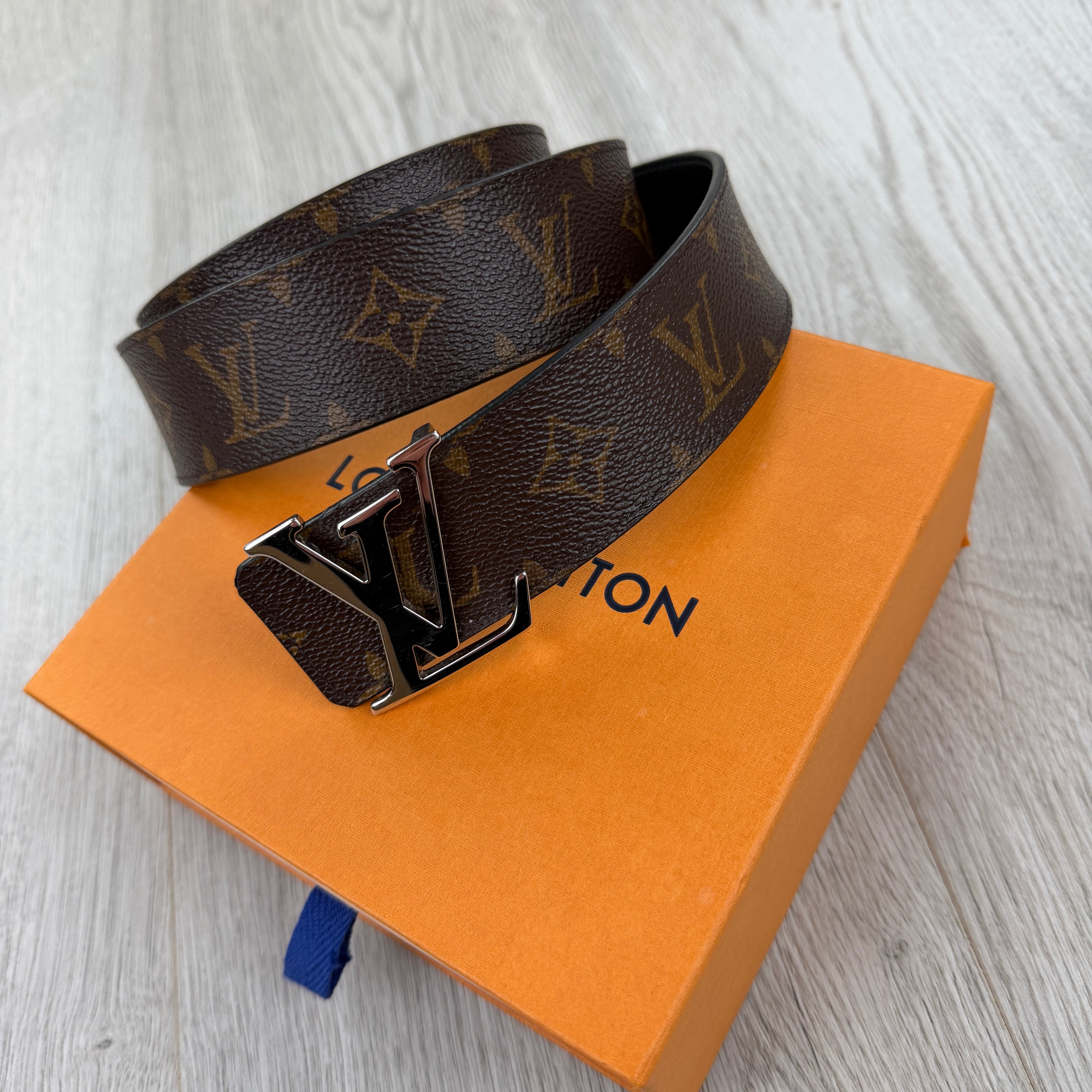 Louis Vuitton Men’s Monogram Original Belt With Silver Buckle - 95 (UK 30-34)