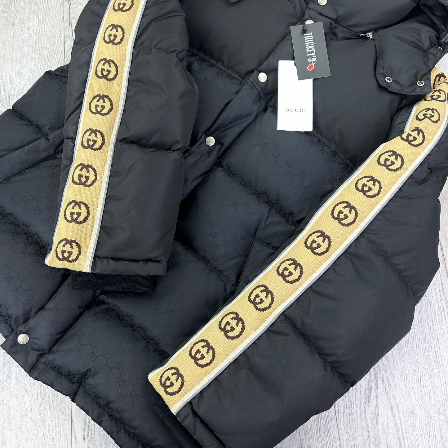 Gucci Men’s GG Jacquard Nylon Padded Down Jacket - Size 50