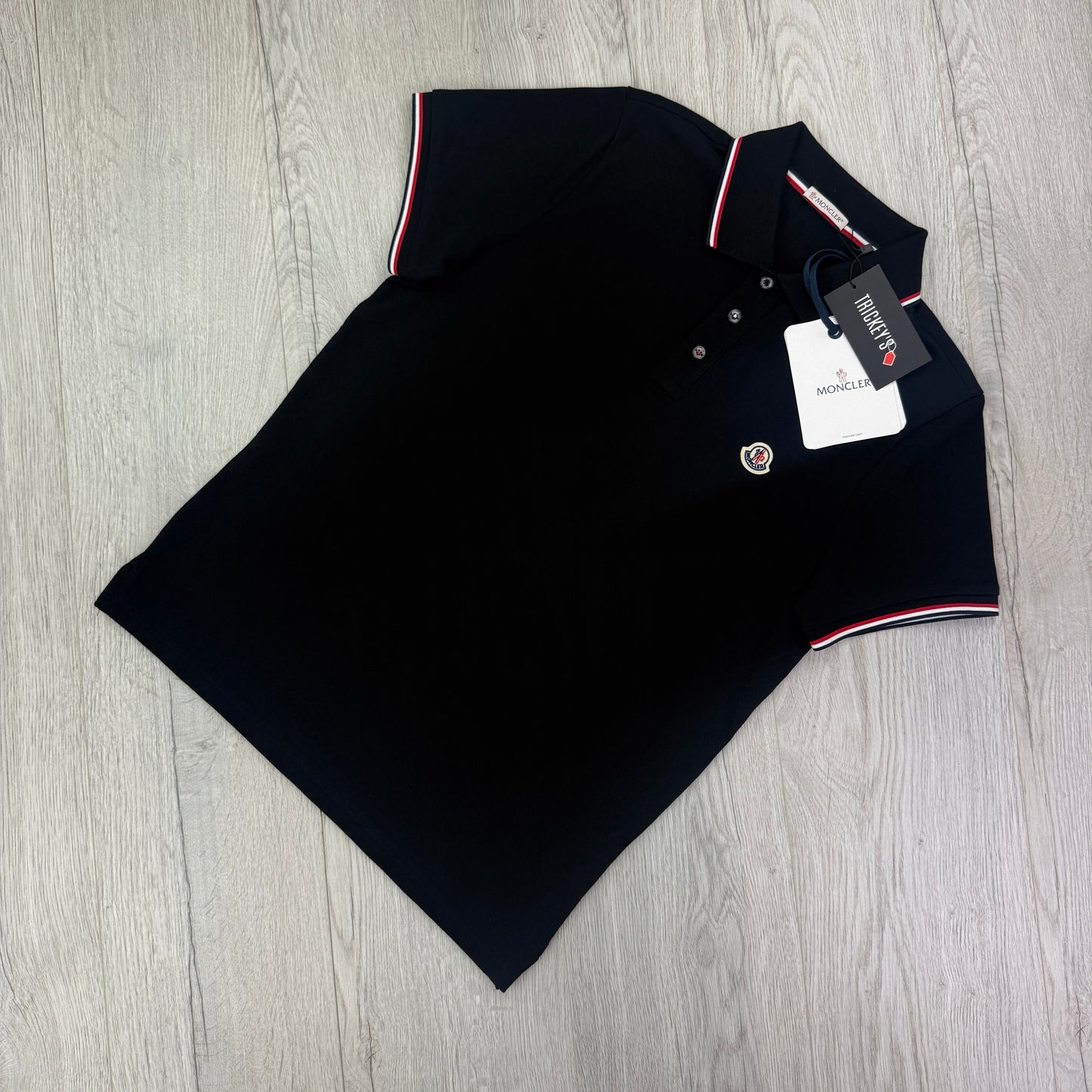 Moncler Men’s Black Slim Polo Shirt - Small