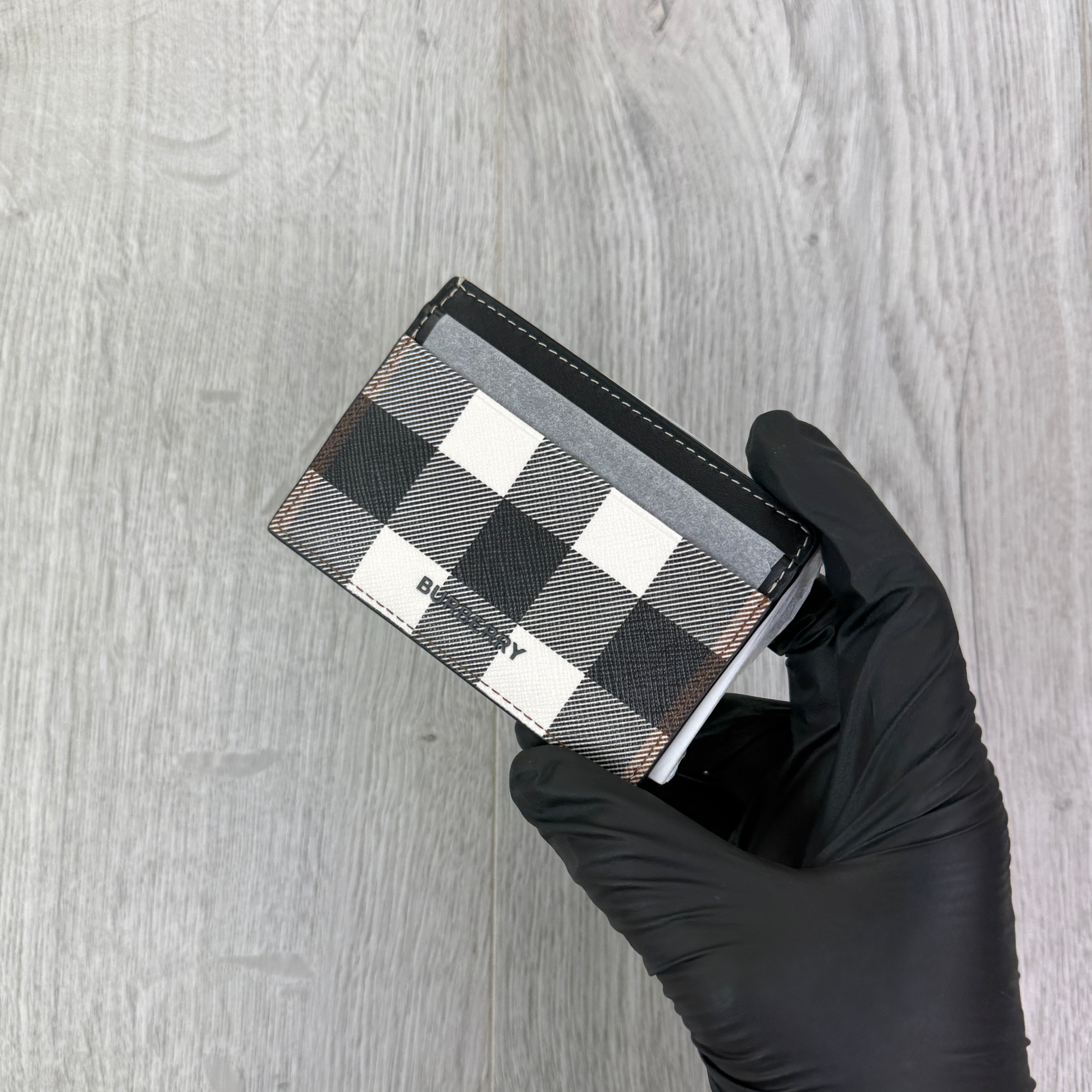 Burberry Check Dark Birch Card Case