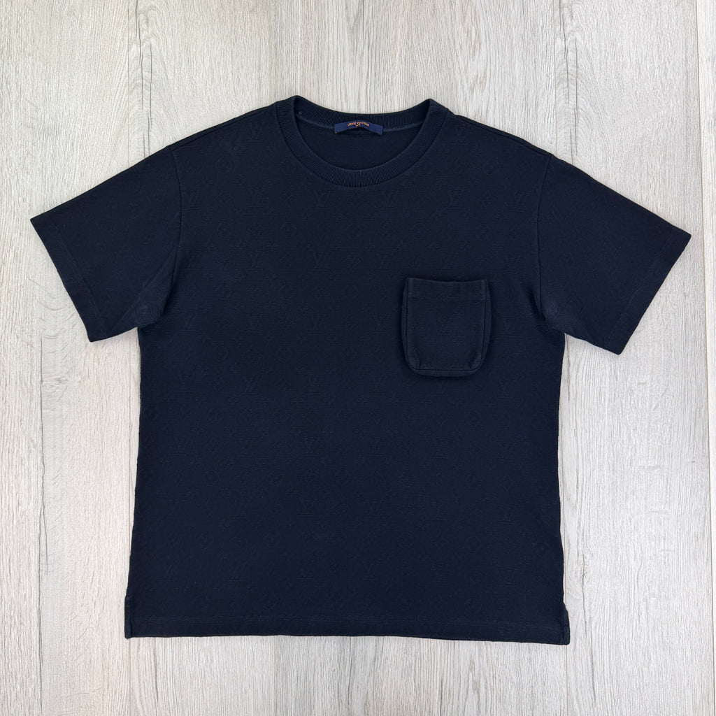 Louis Vuitton Men’s Navy Monogram 3D Pocket T-shirt - Large